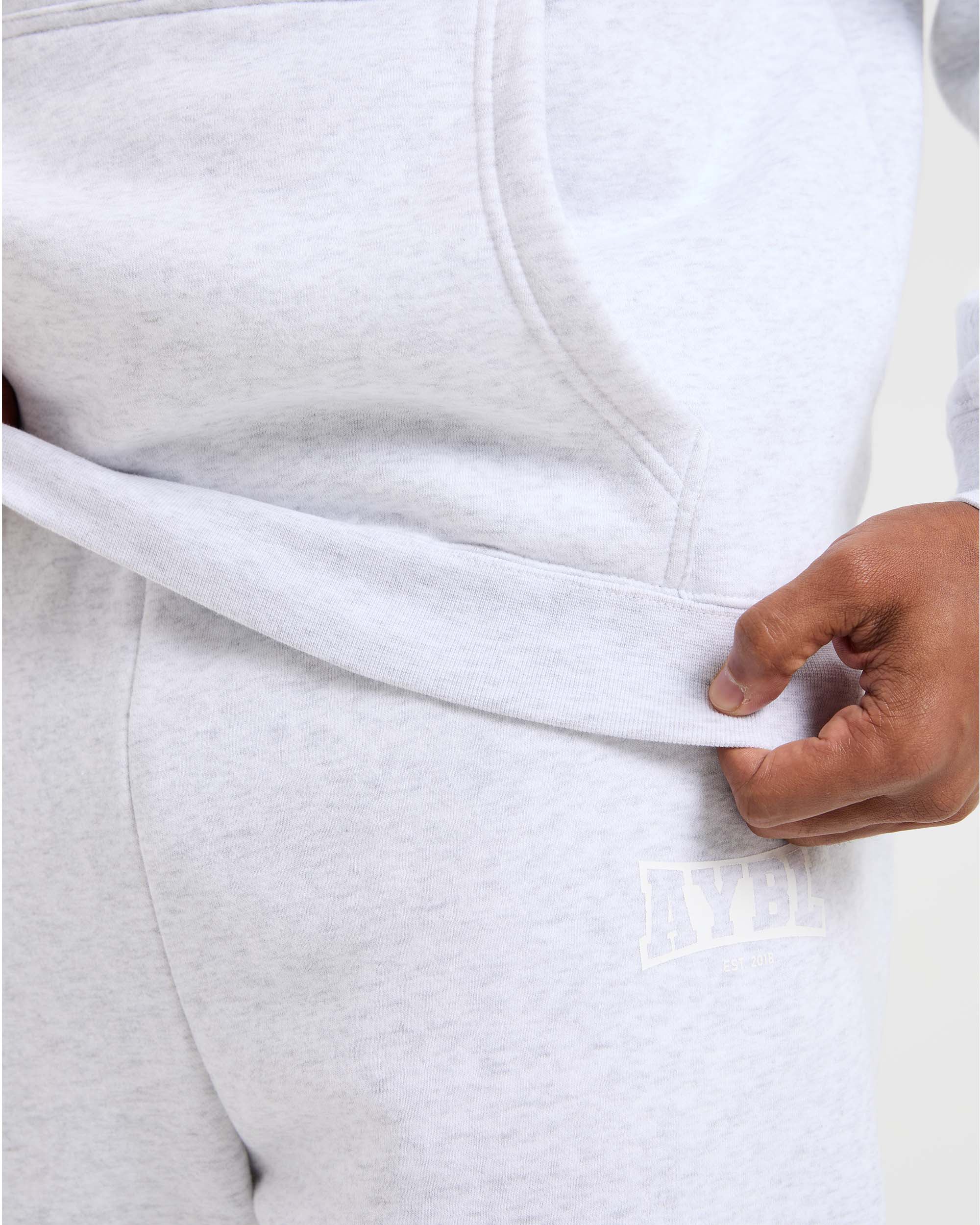 Academy Oversized Hoodie - Grey Marl - Image 6