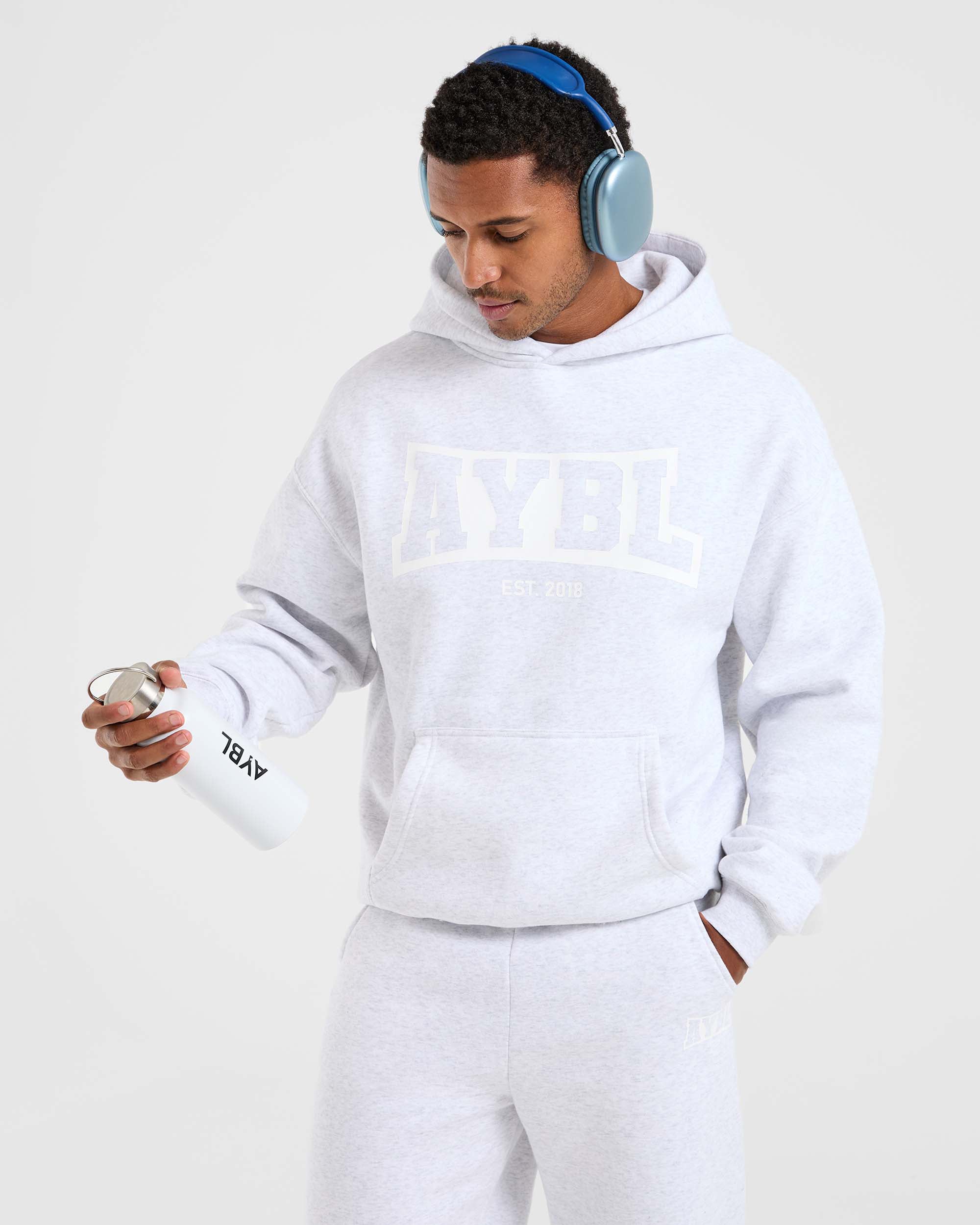 Academy Oversized Hoodie - Grey Marl - Image 8