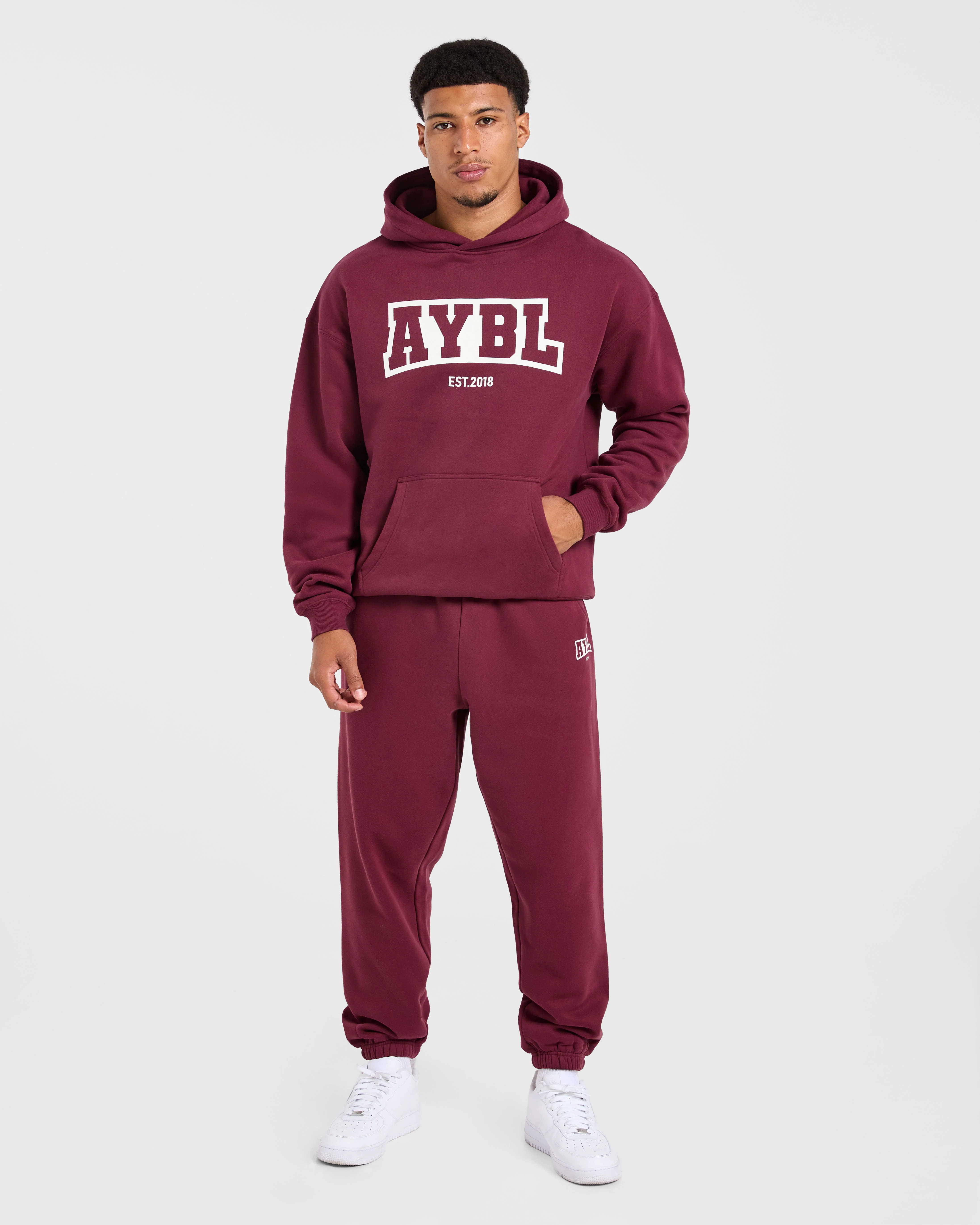 Academy Oversized Joggers - Burgundy - Image 3