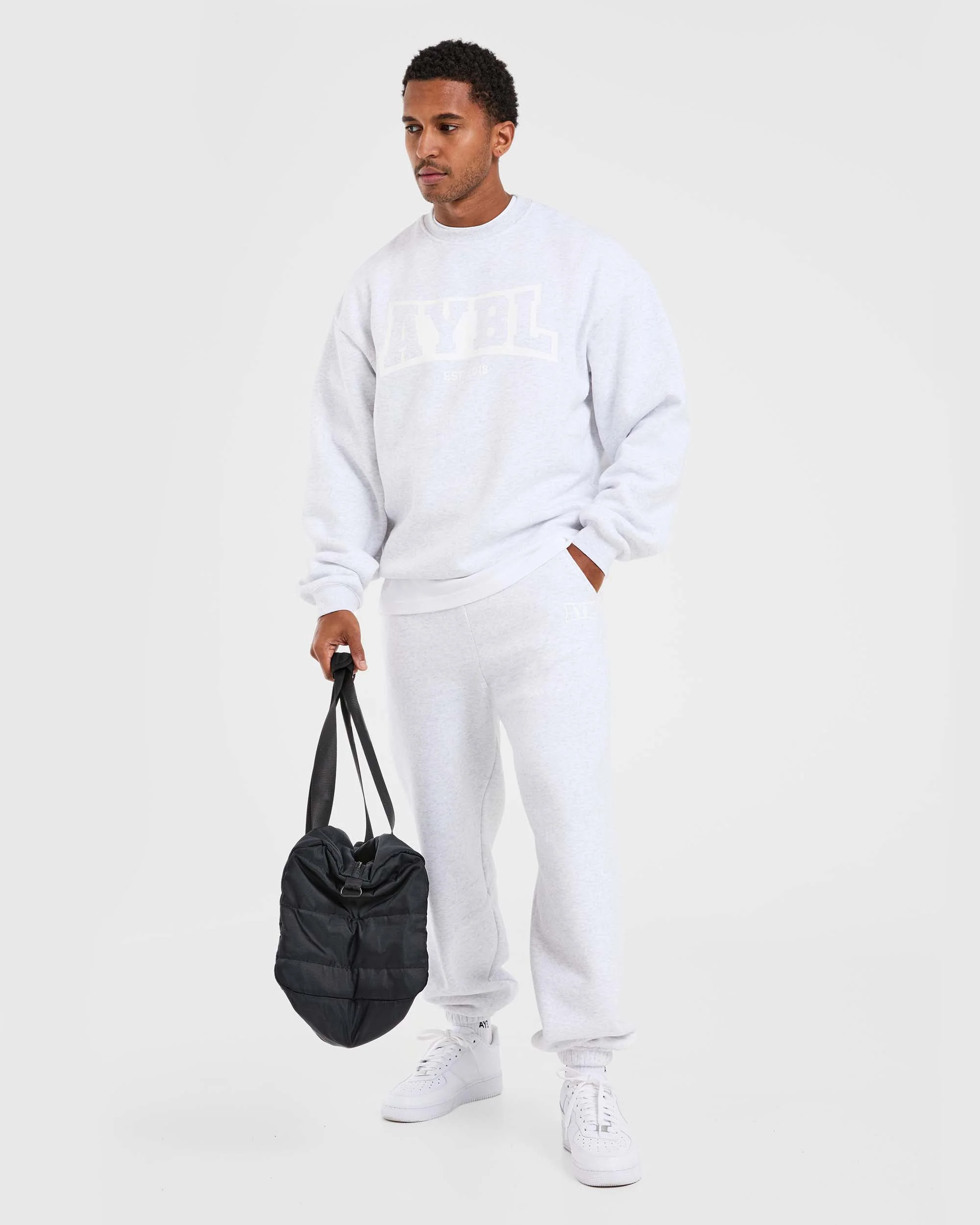 Academy Oversized Joggers - Grey Marl - Image 8