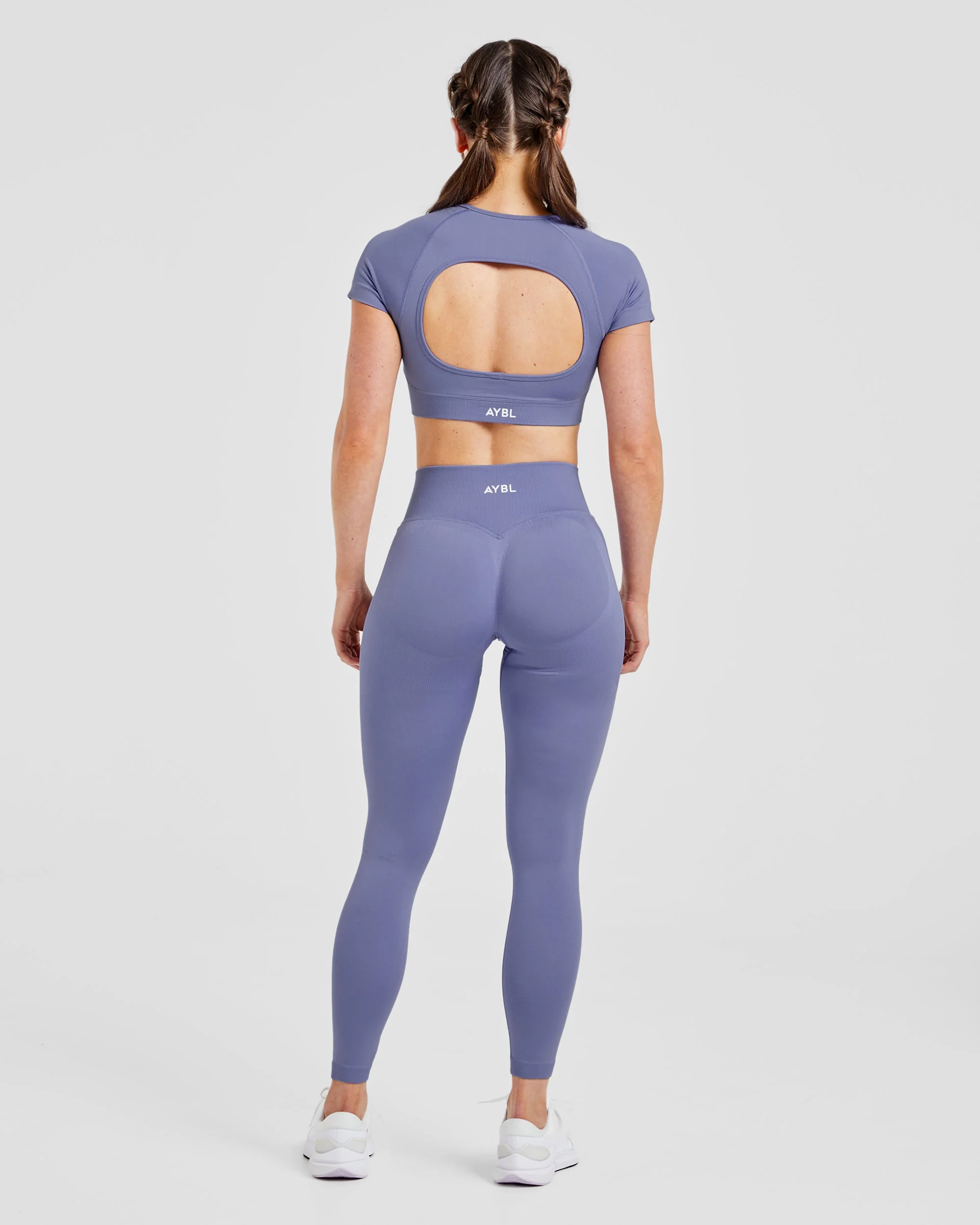 Adapt Seamless Crop Top - Iris Blue - Image 4