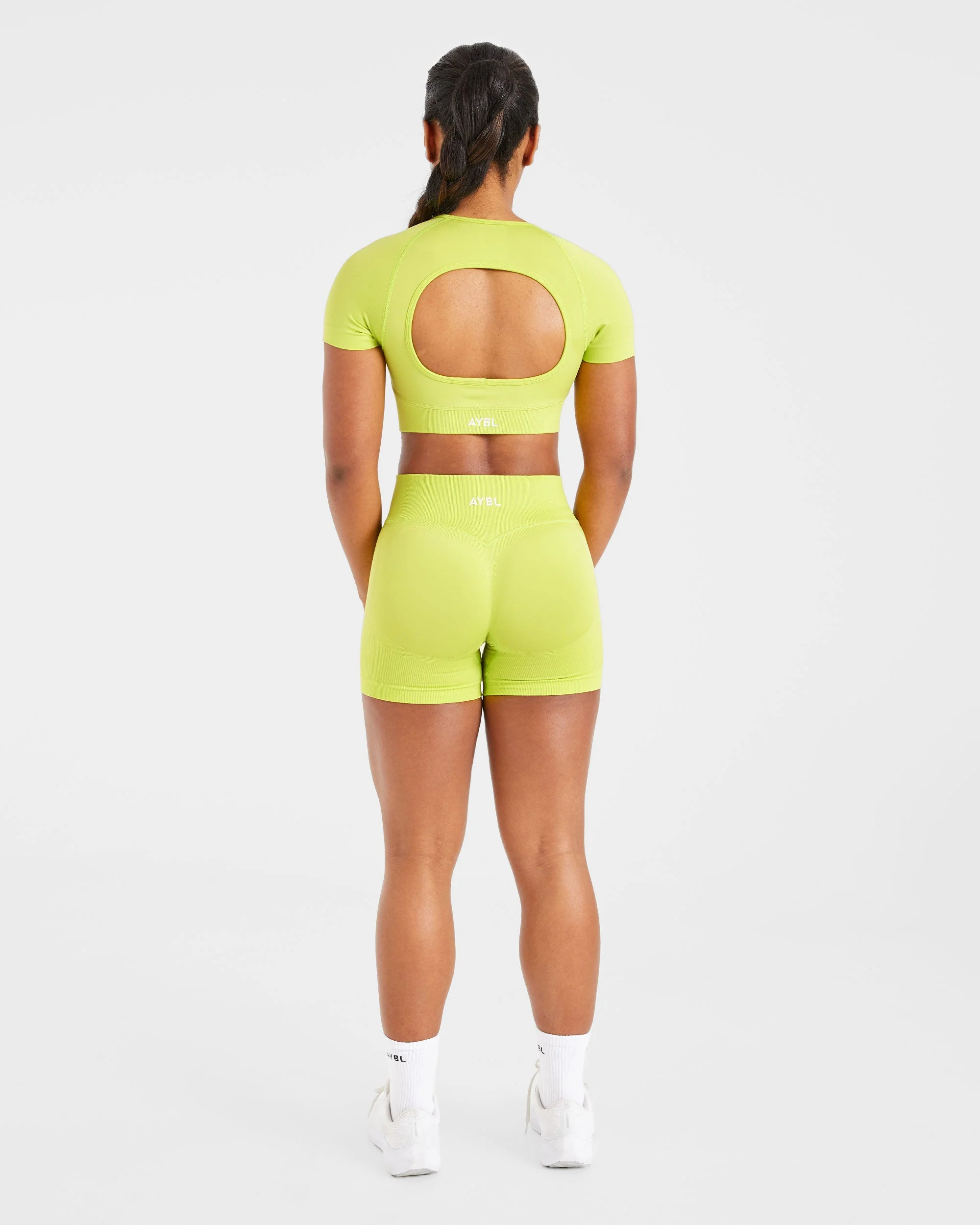 Adapt Seamless Crop Top - Lime Green - Image 4