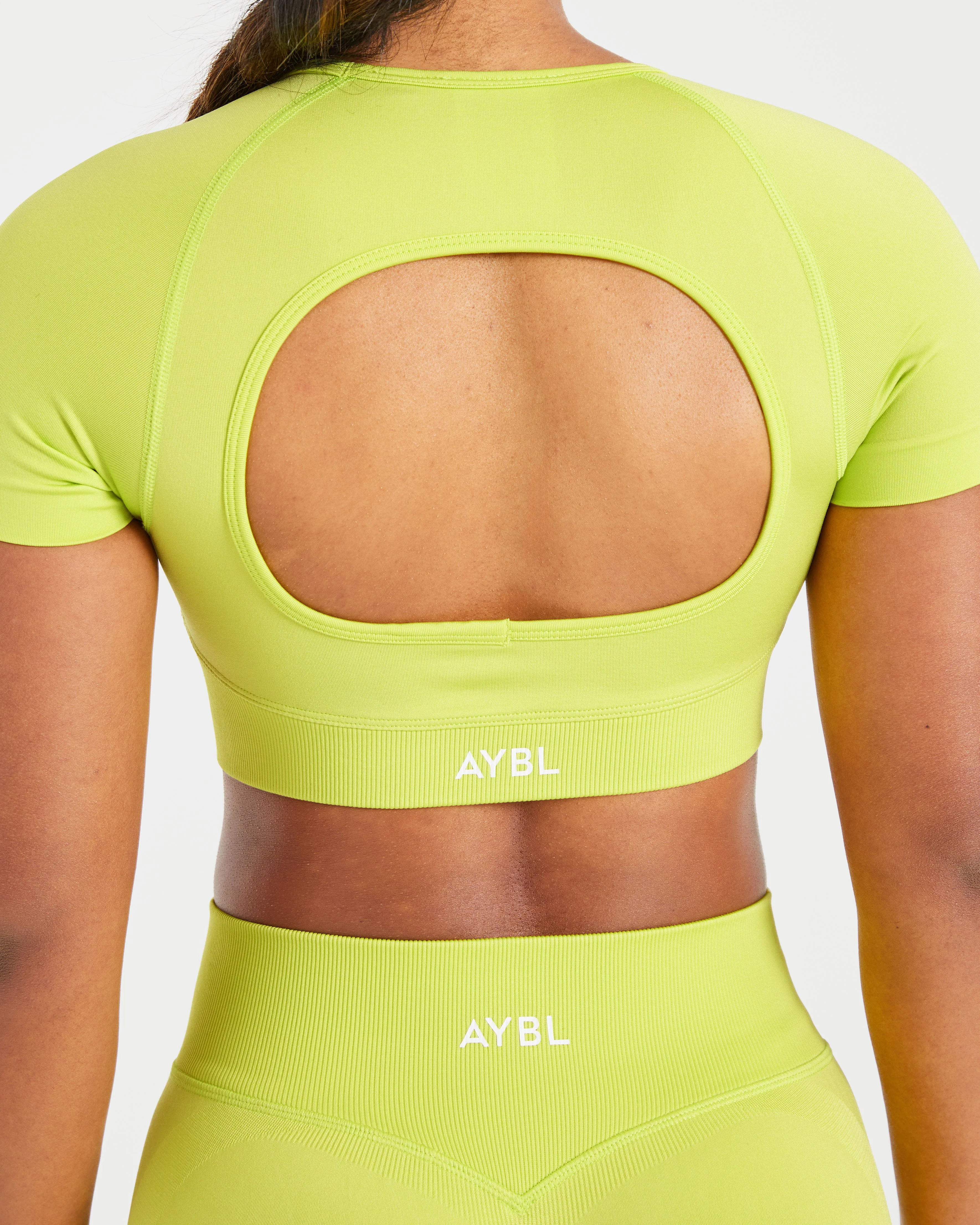 Adapt Seamless Crop Top - Lime Green - Image 6