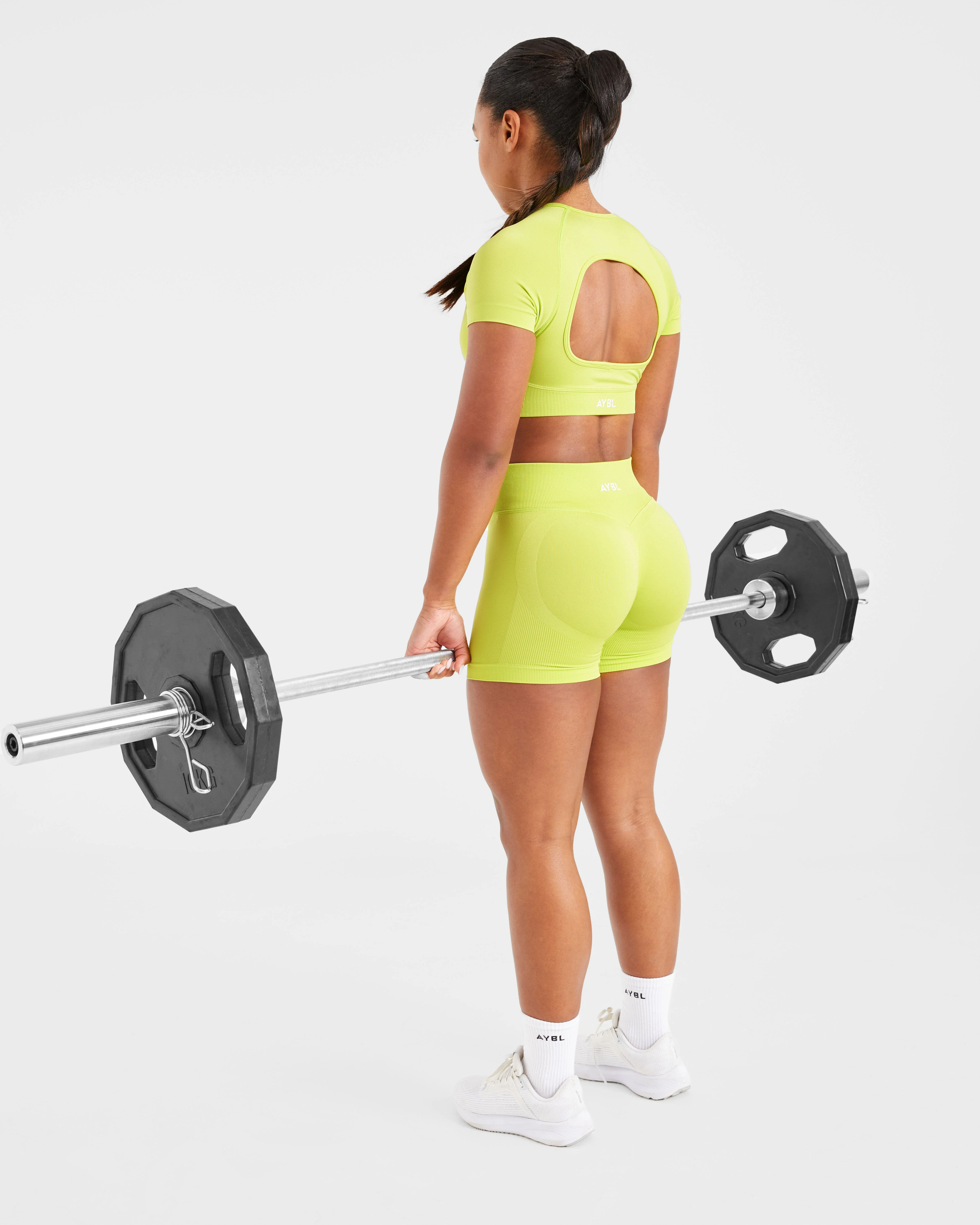 Adapt Seamless Crop Top - Lime Green - Image 7