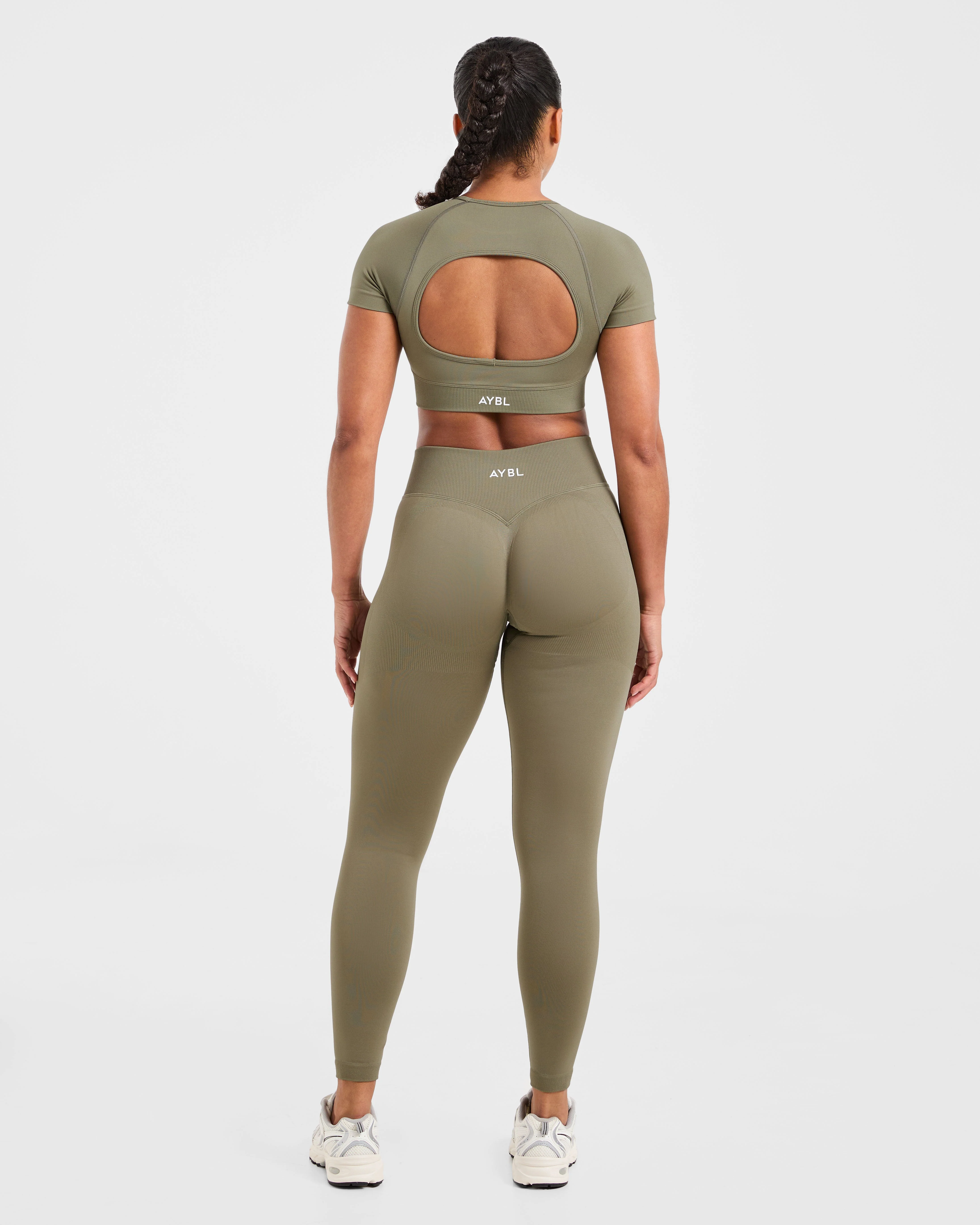Adapt Seamless Crop Top - Muted Olive - Image 4
