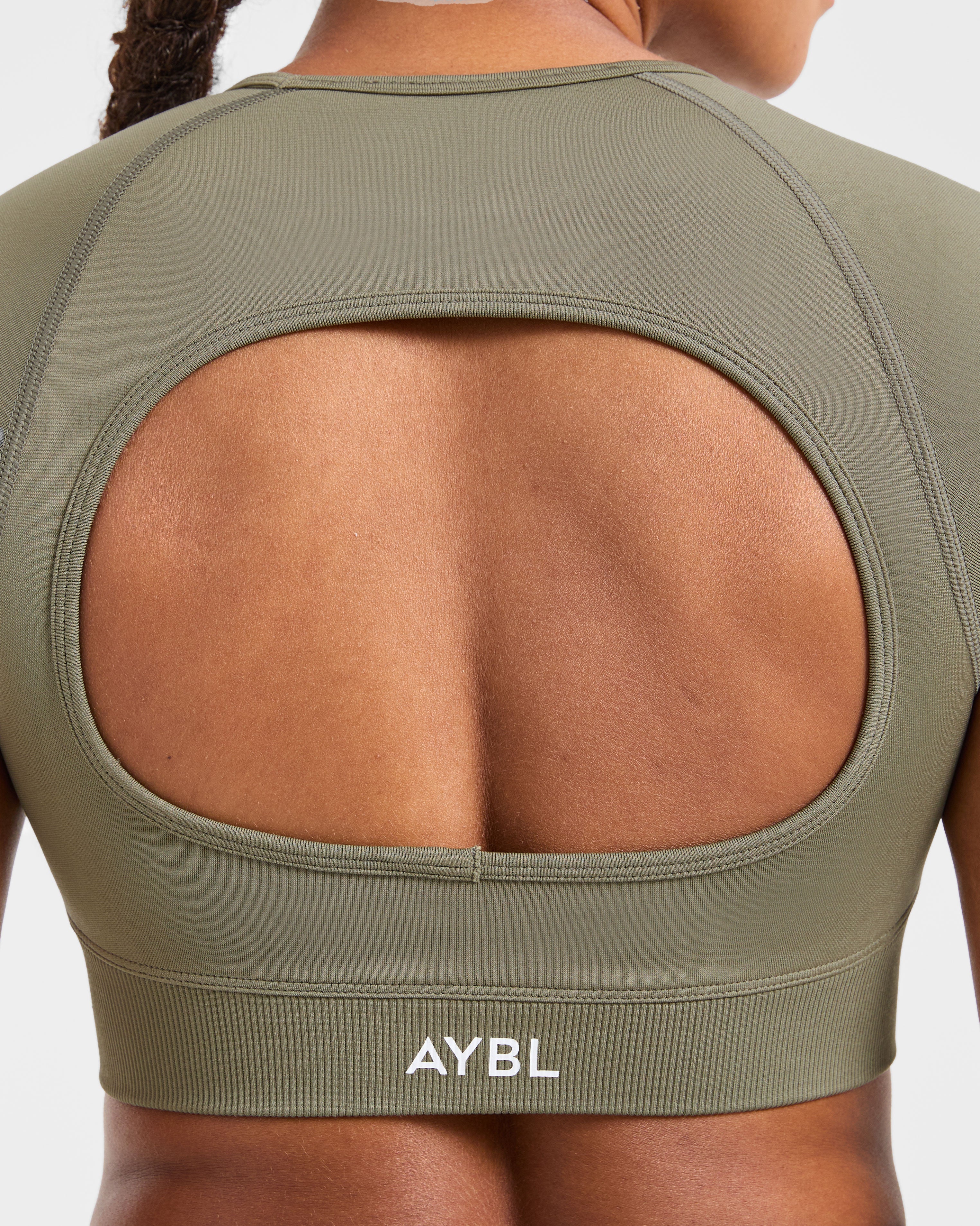 Adapt Seamless Crop Top - Muted Olive - Image 6