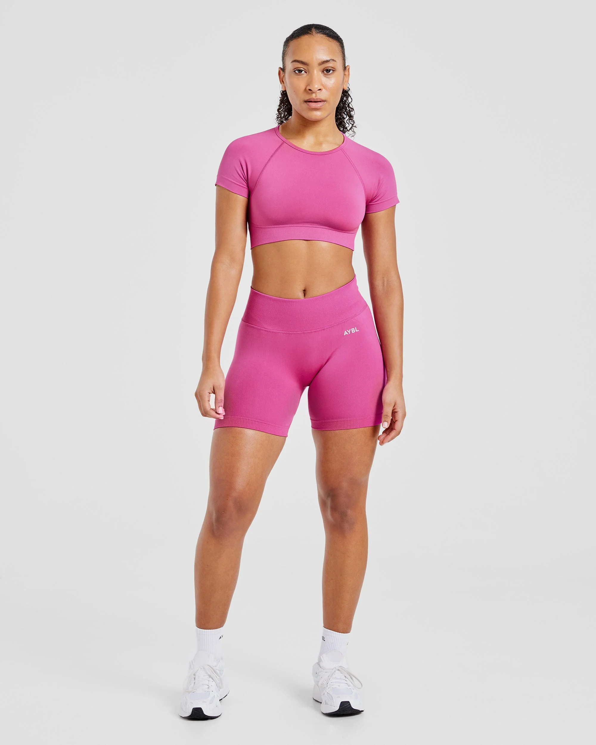Adapt Seamless Crop Top - Pink - Image 3