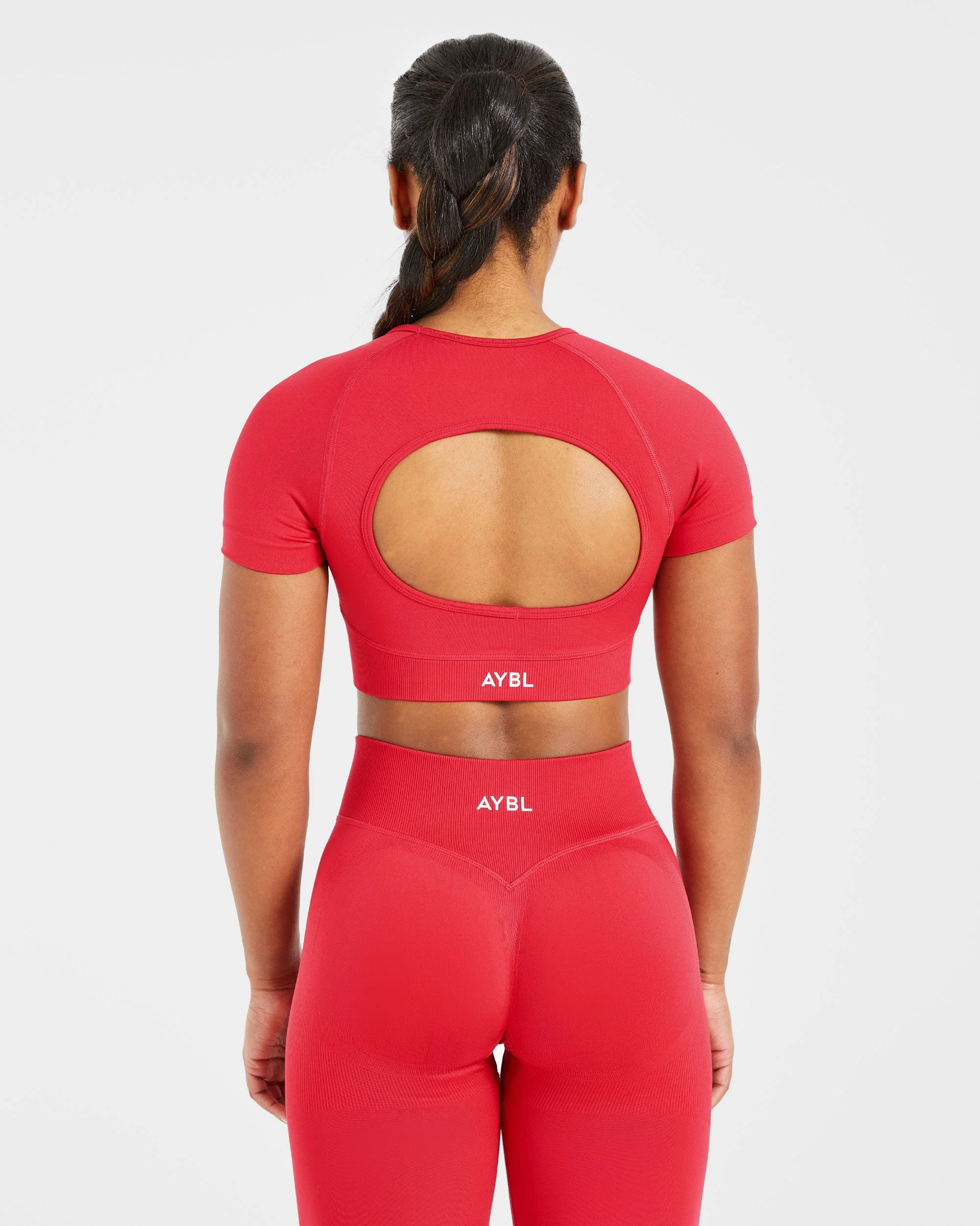 Adapt Seamless Crop Top - Salsa Red - Image 2