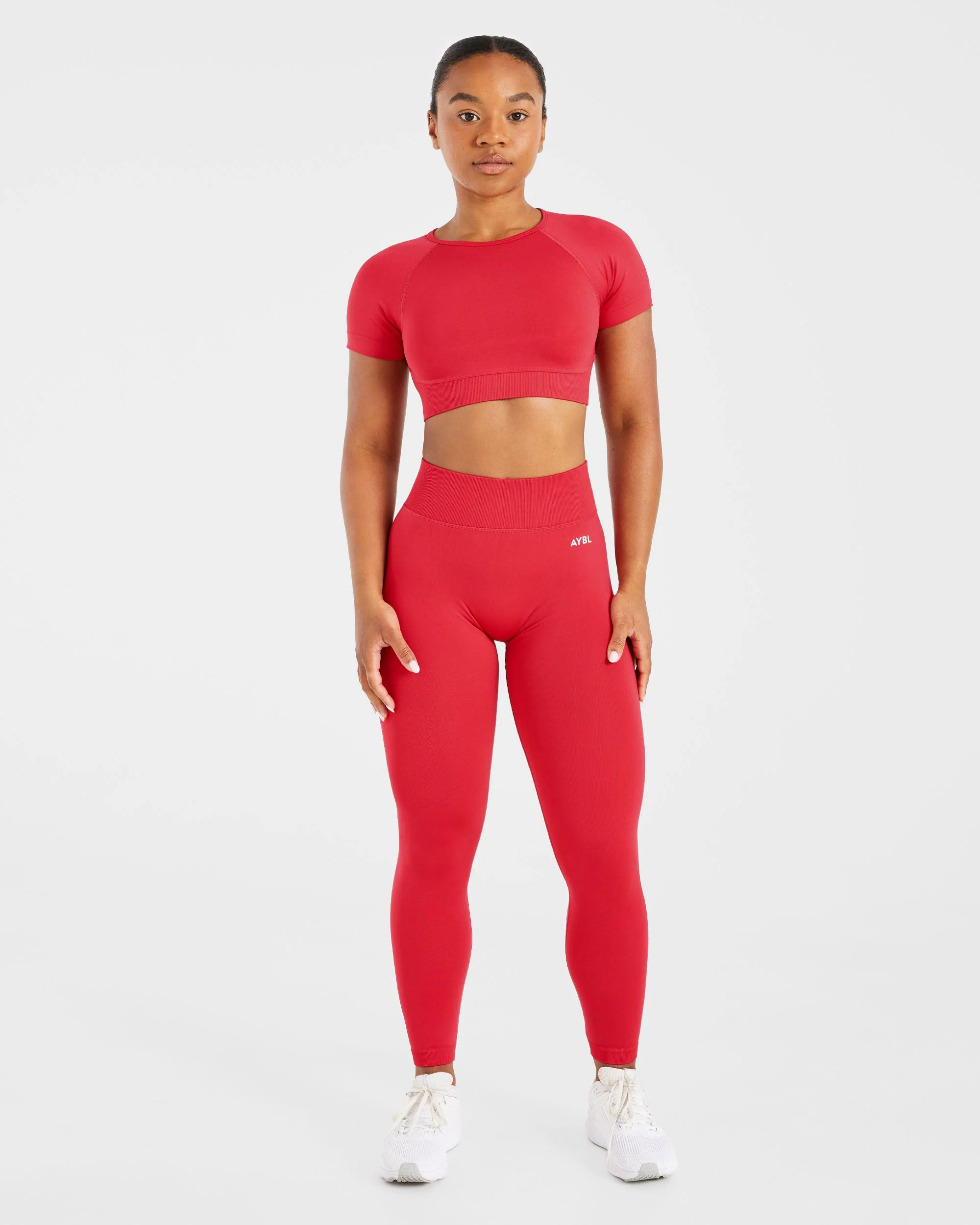 Adapt Seamless Crop Top - Salsa Red - Image 3