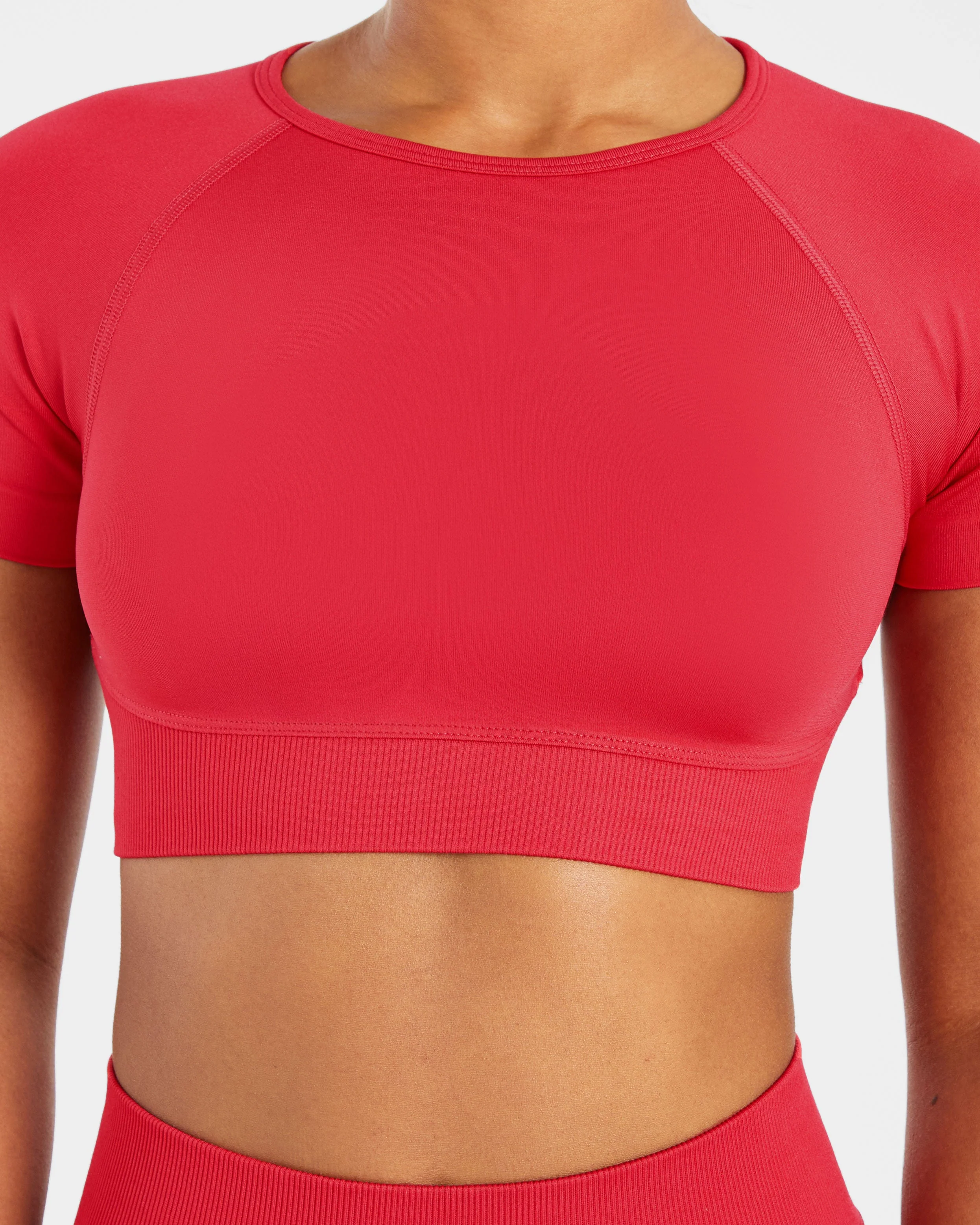 Adapt Seamless Crop Top - Salsa Red - Image 5