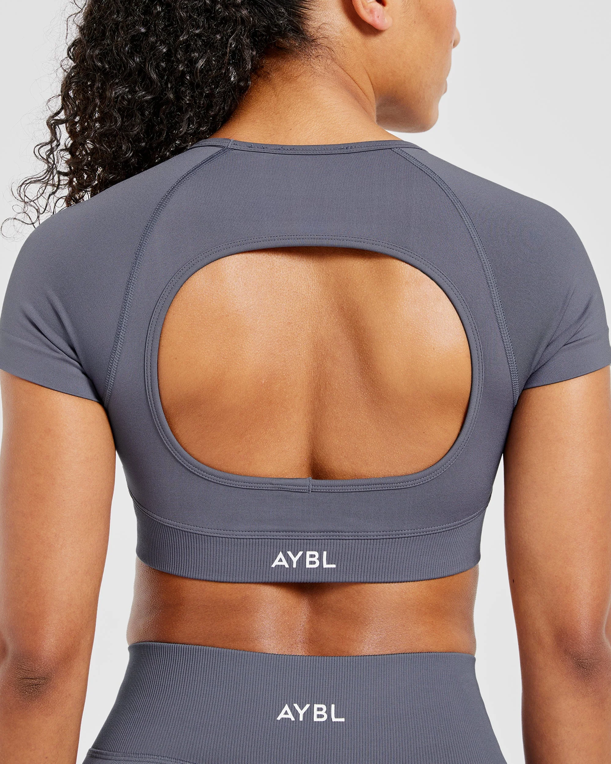 Adapt Seamless Crop Top - Slate - Image 6