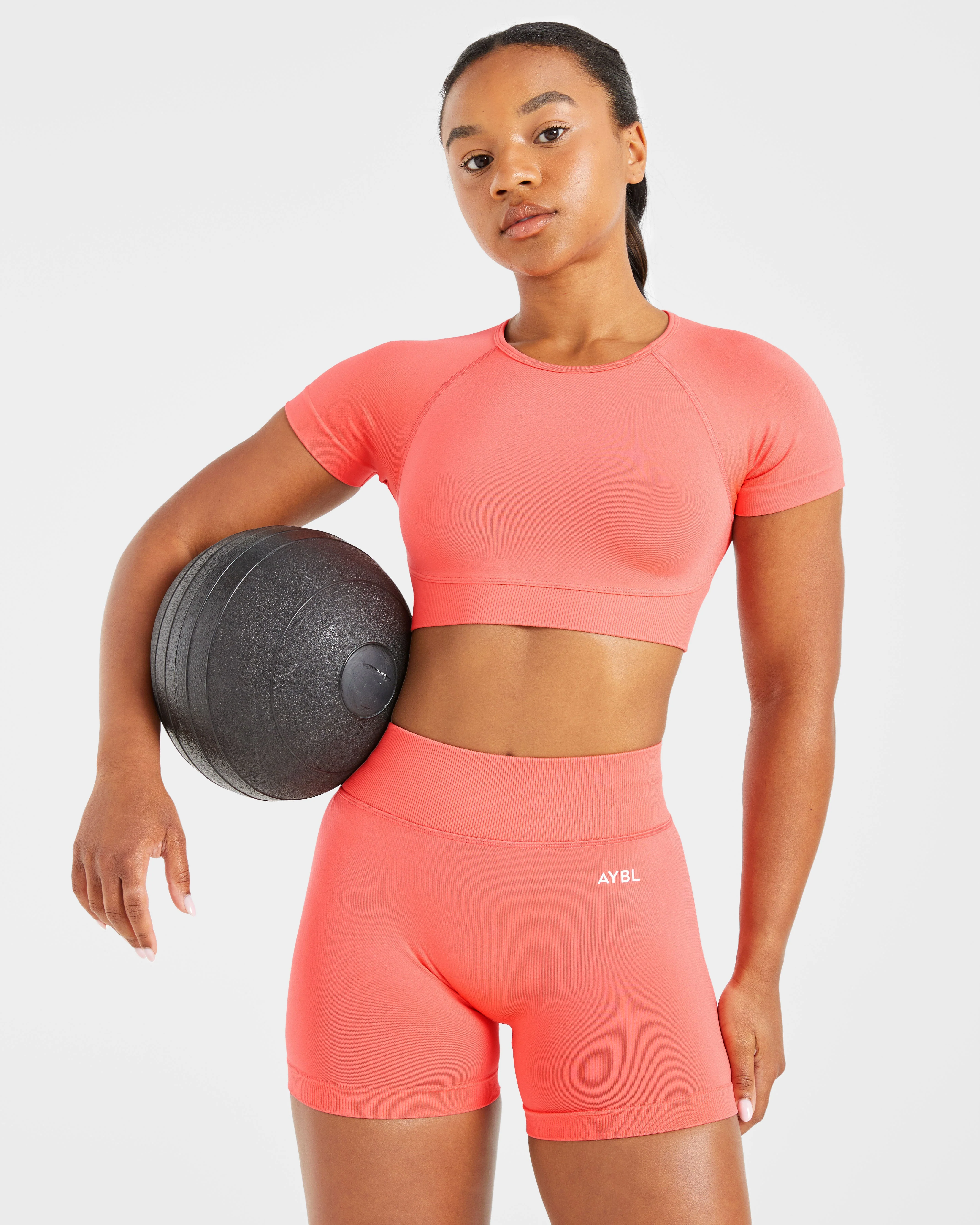 Adapt Seamless Crop Top - Summer Peach - Image 8
