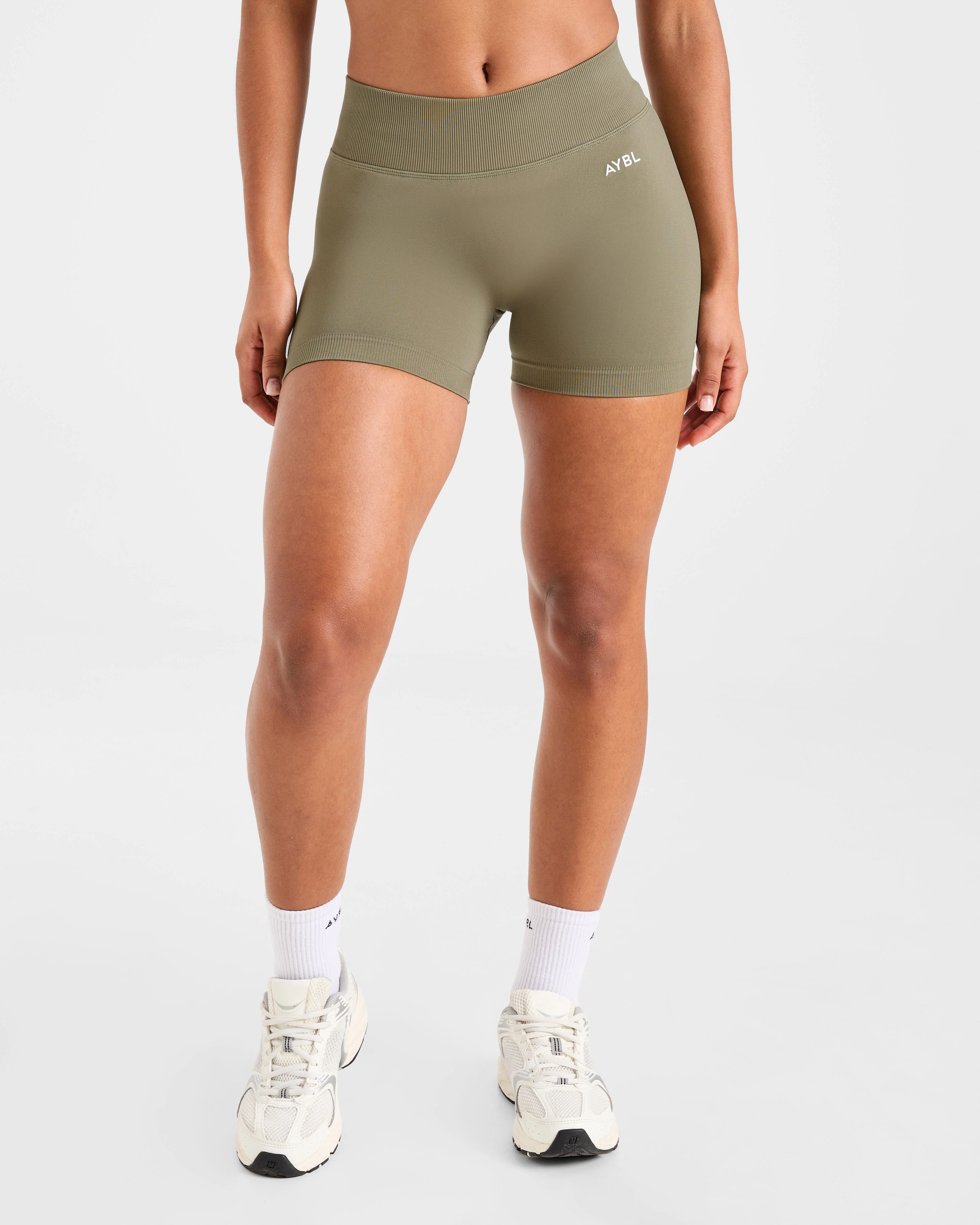 Adapt Seamless Shorts | 4.5" - Muted Olive - Image 2