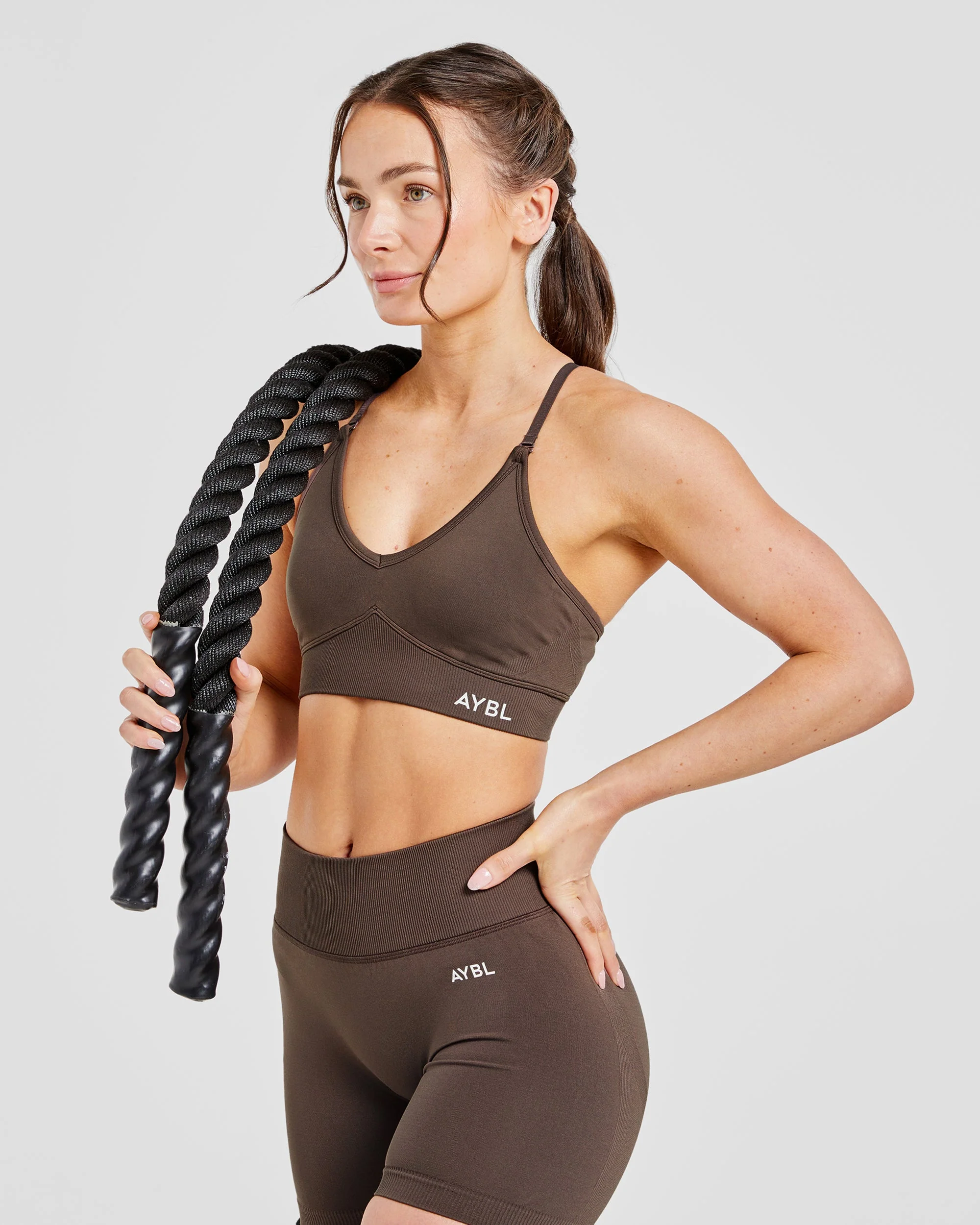 Adapt Seamless Sports Bra - Brown - Image 7