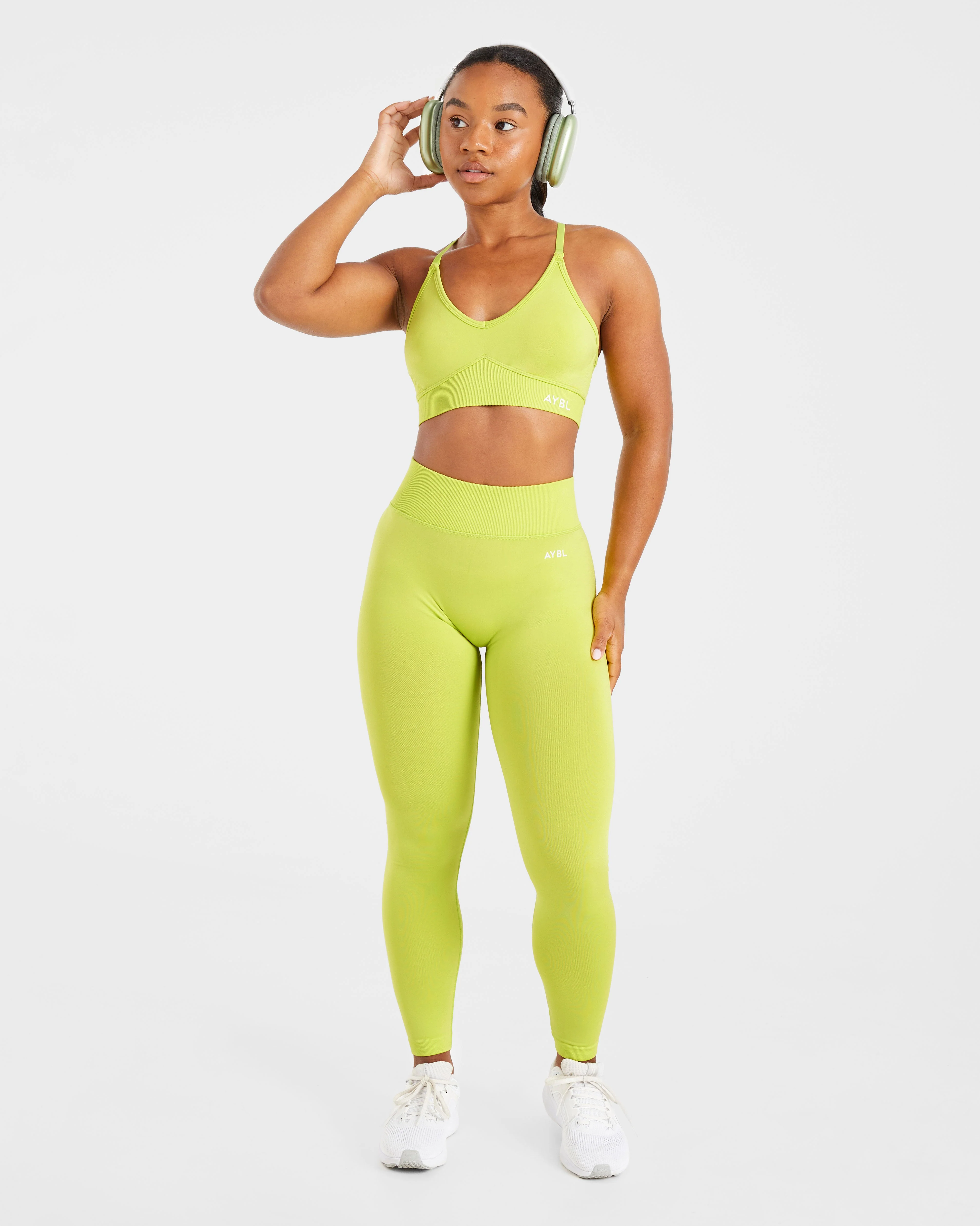 Adapt Seamless Sports Bra - Lime Green - Image 7