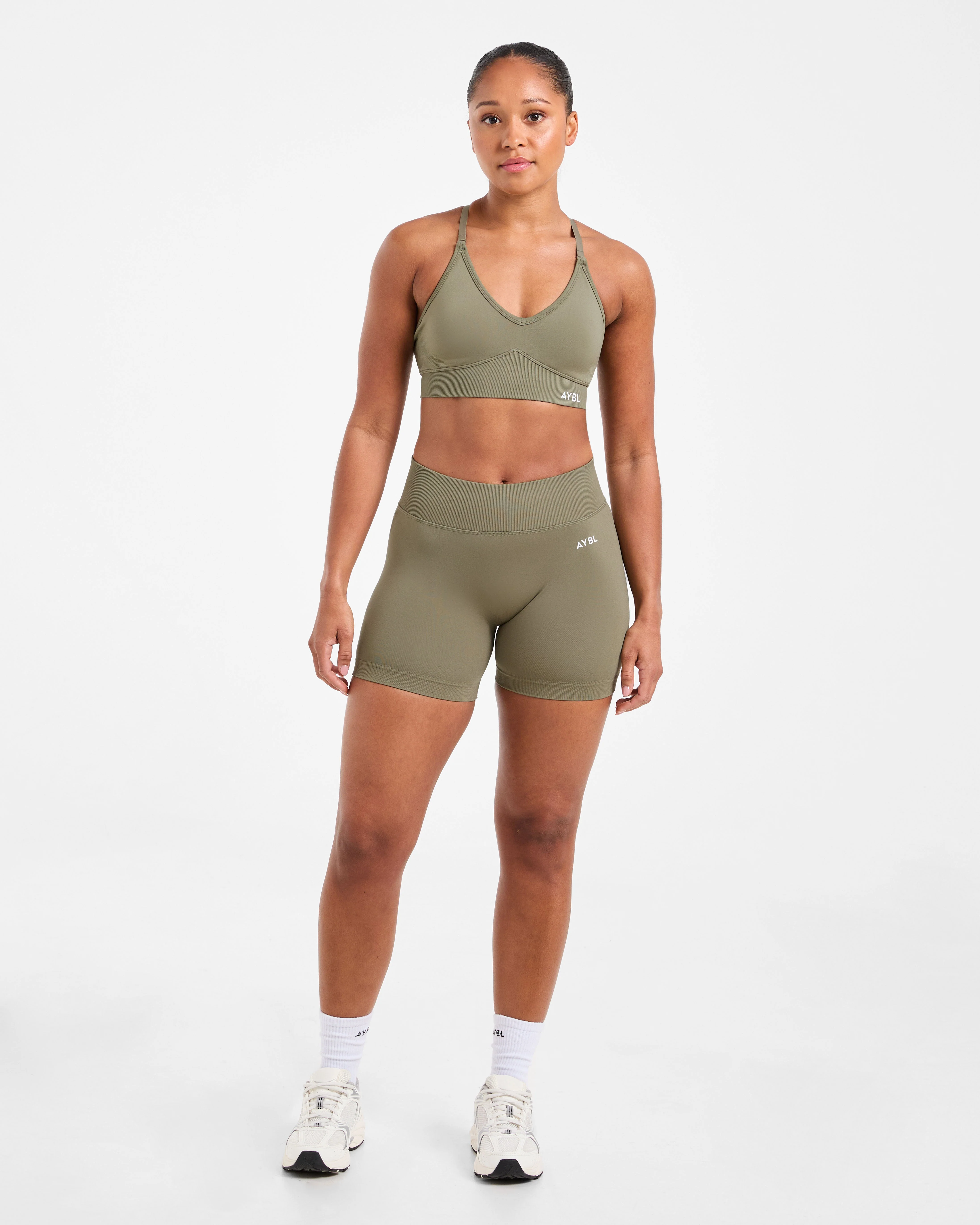 Adapt Seamless Sports Bra - Muted Olive - Image 3