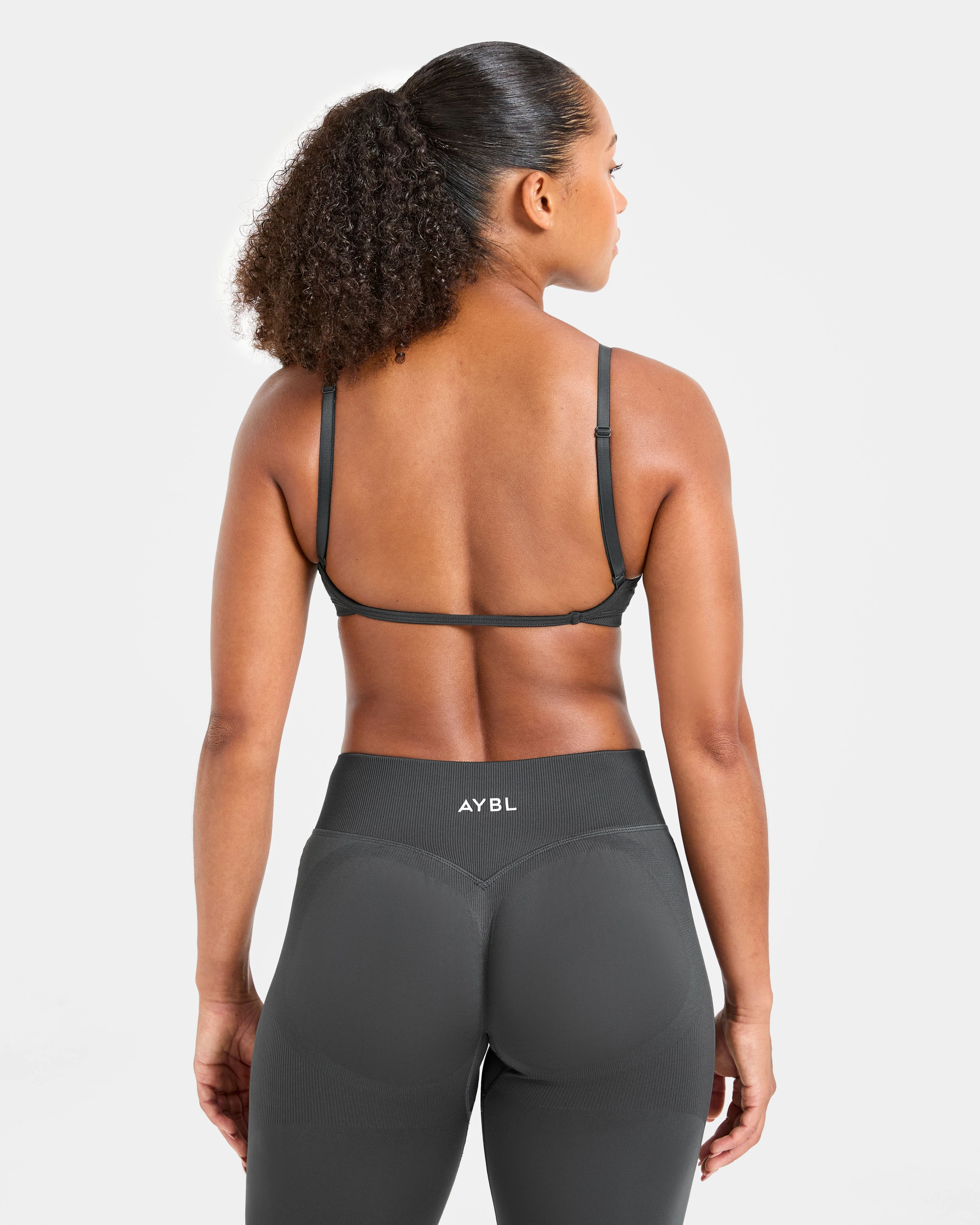 Adapt Seamless Strappy Sports Bra - Dark Charcoal - Image 2
