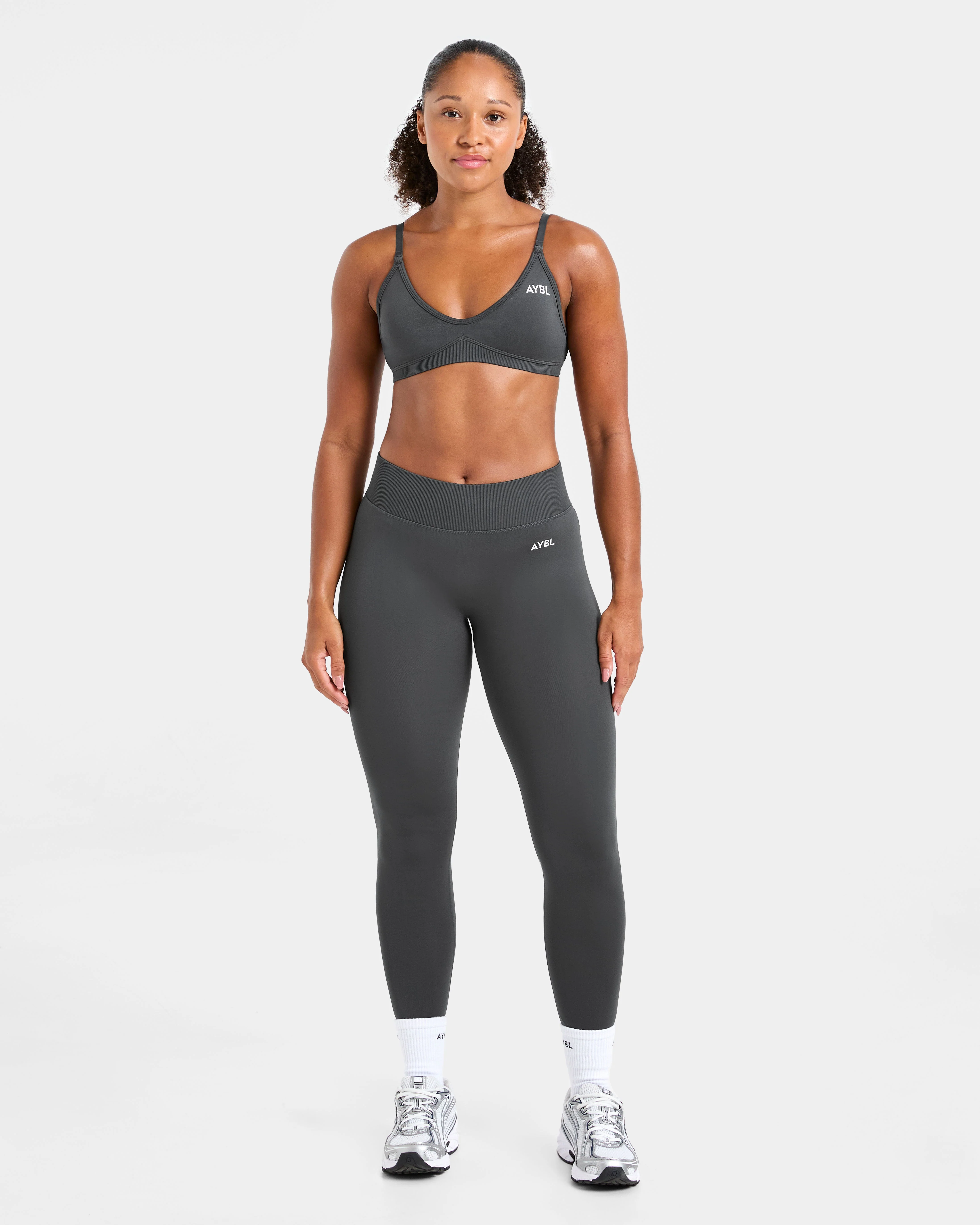 Adapt Seamless Strappy Sports Bra - Dark Charcoal - Image 3