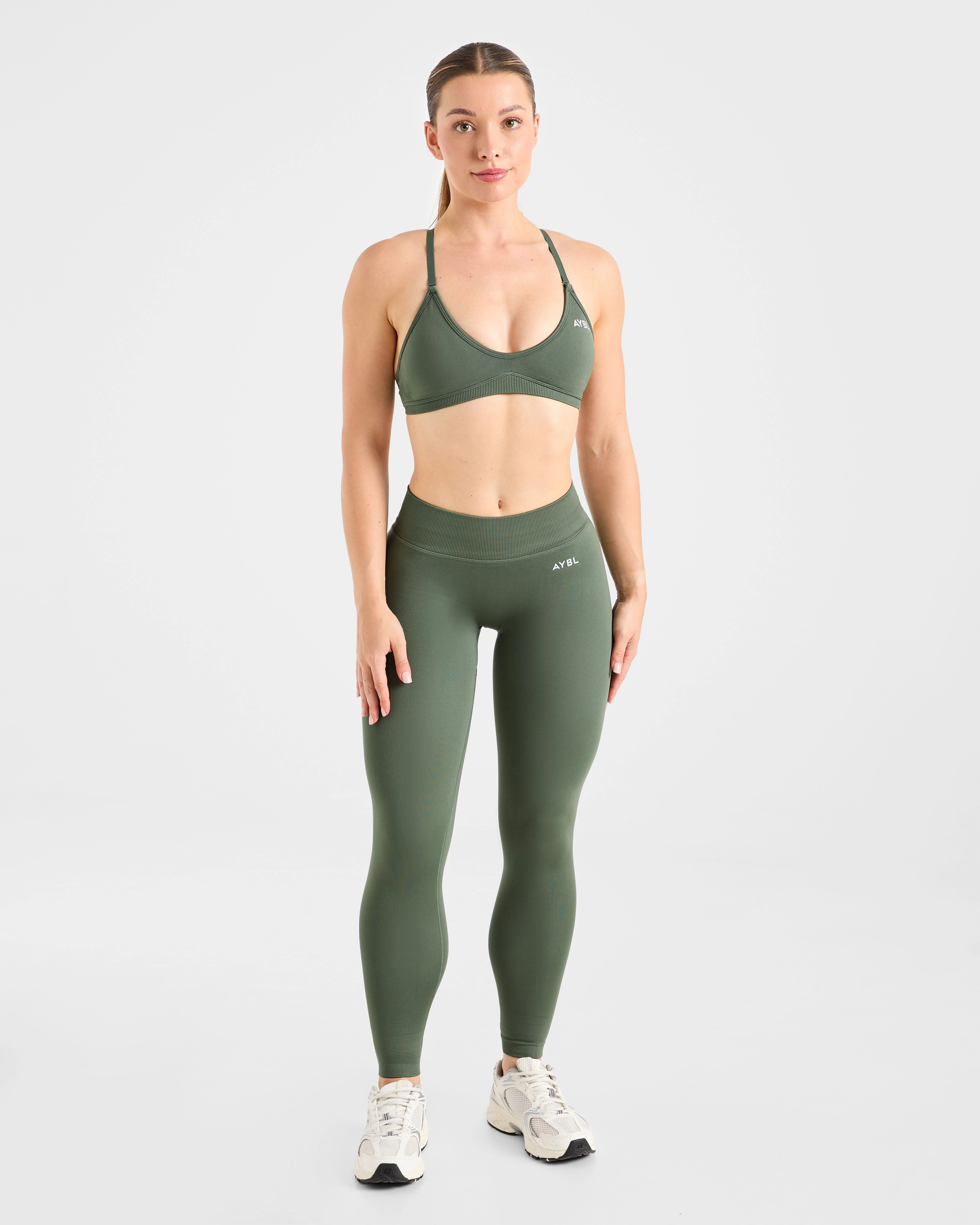 Adapt Seamless Strappy Sports Bra - Green - Image 3