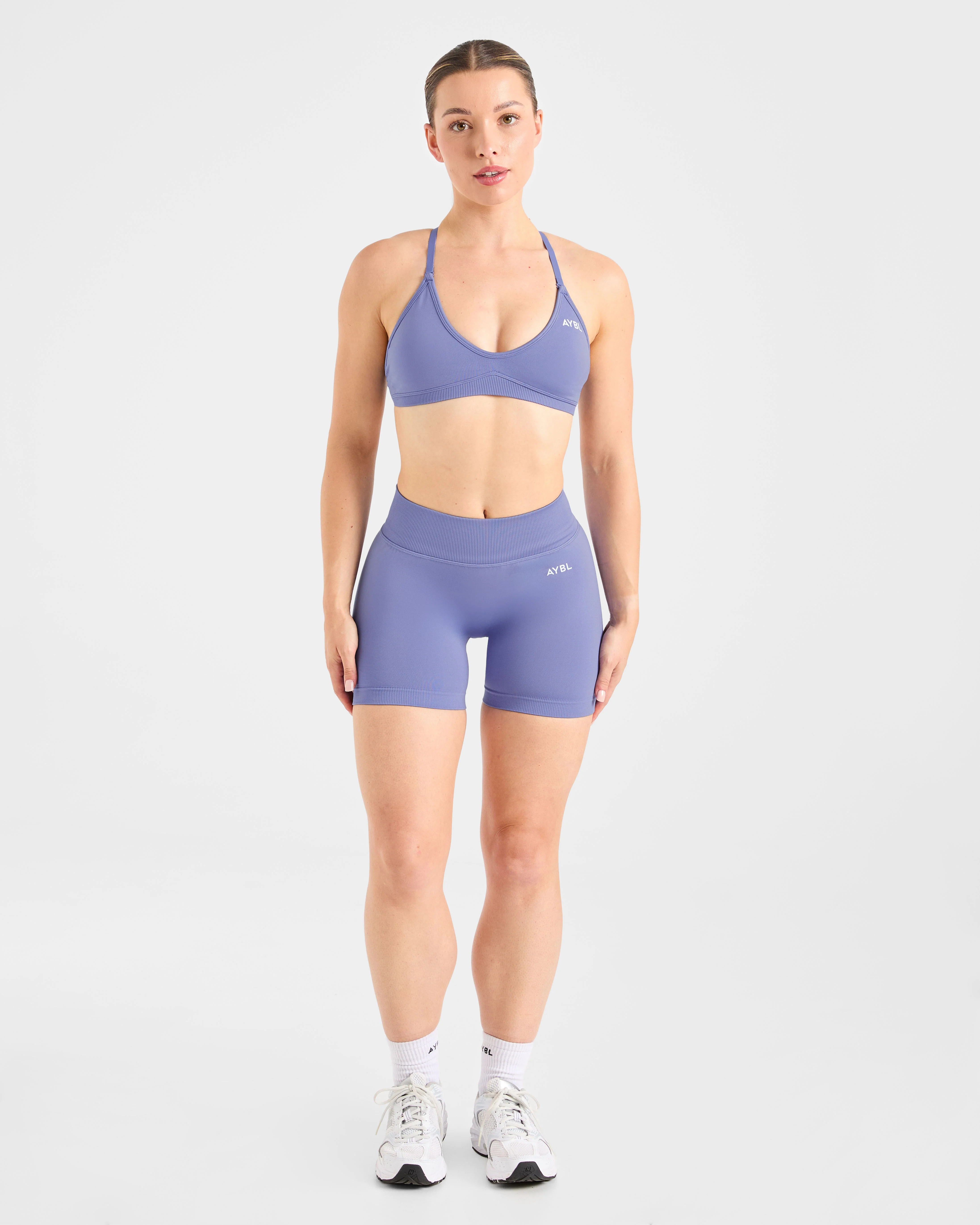 Adapt Seamless Strappy Sports Bra - Iris Blue - Image 3