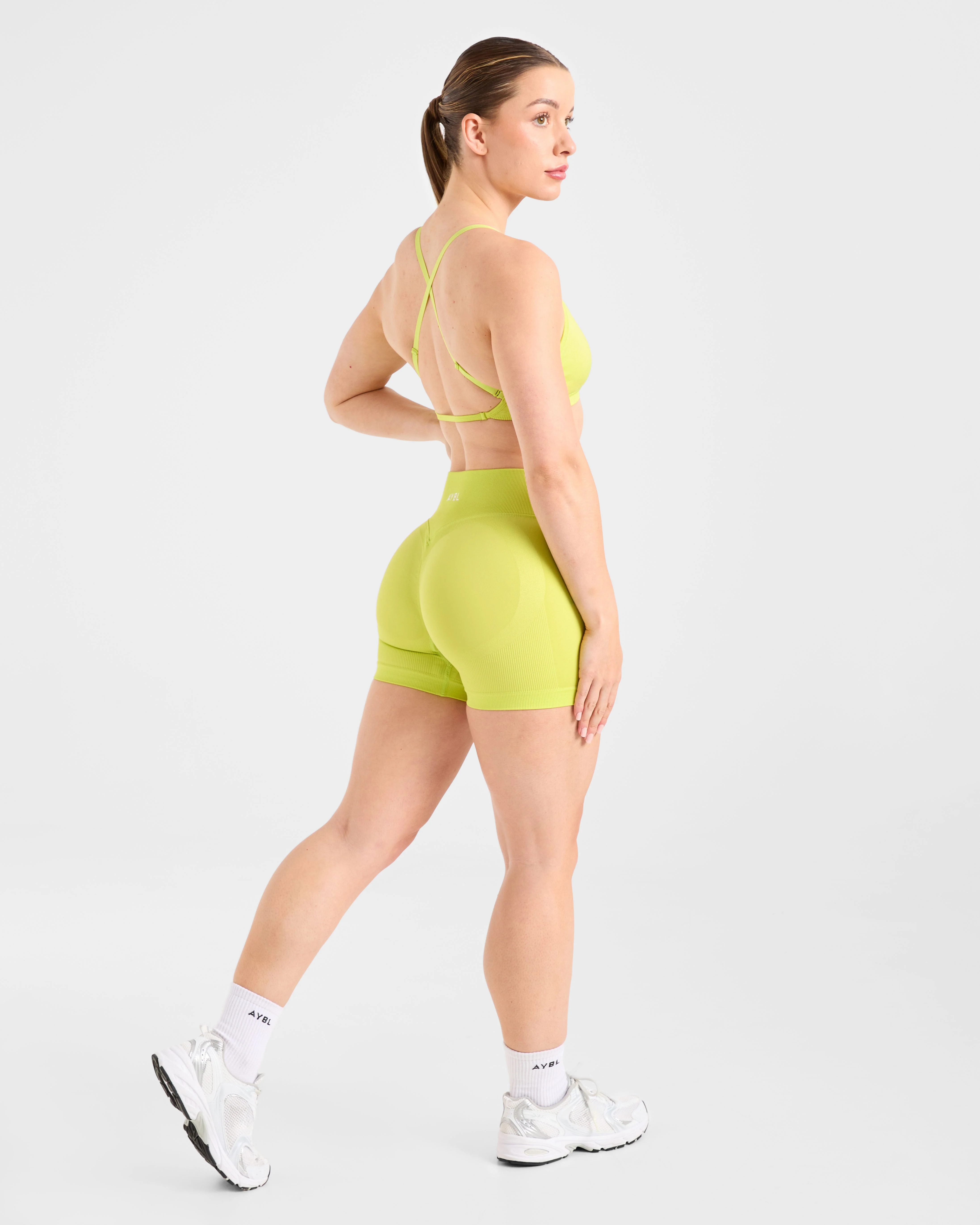 Adapt Seamless Strappy Sports Bra - Lime Green - Image 4