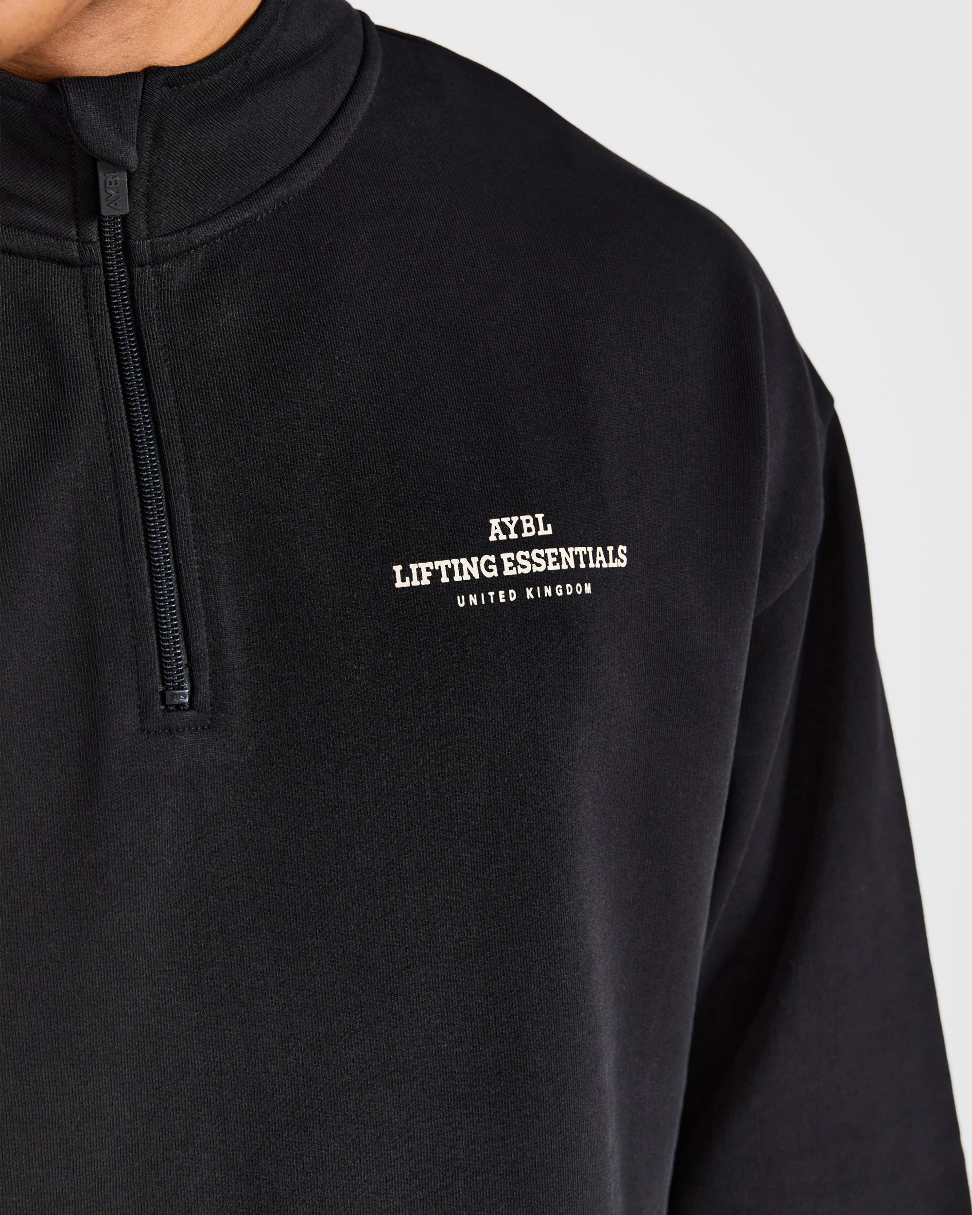 Apex Lifting Essentials 1/4 Zip Pullover - Black/Cream - Image 6