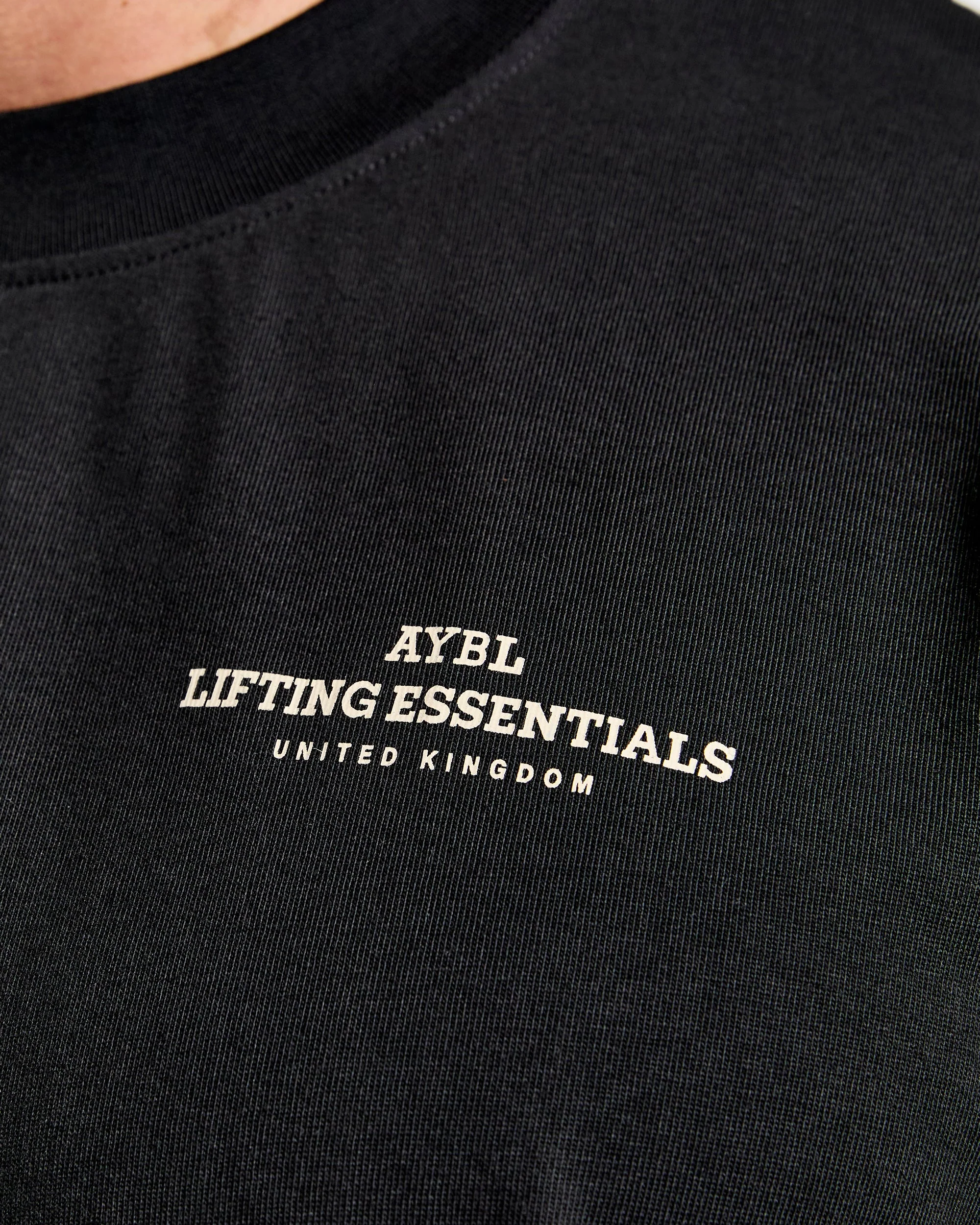 Apex Lifting Essentials Oversized T Shirt - Black/Cream - Image 5