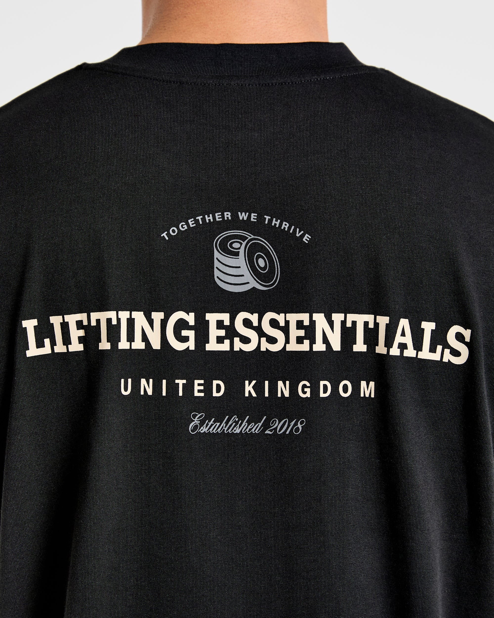 Apex Lifting Essentials Oversized T Shirt - Black/Cream - Image 6