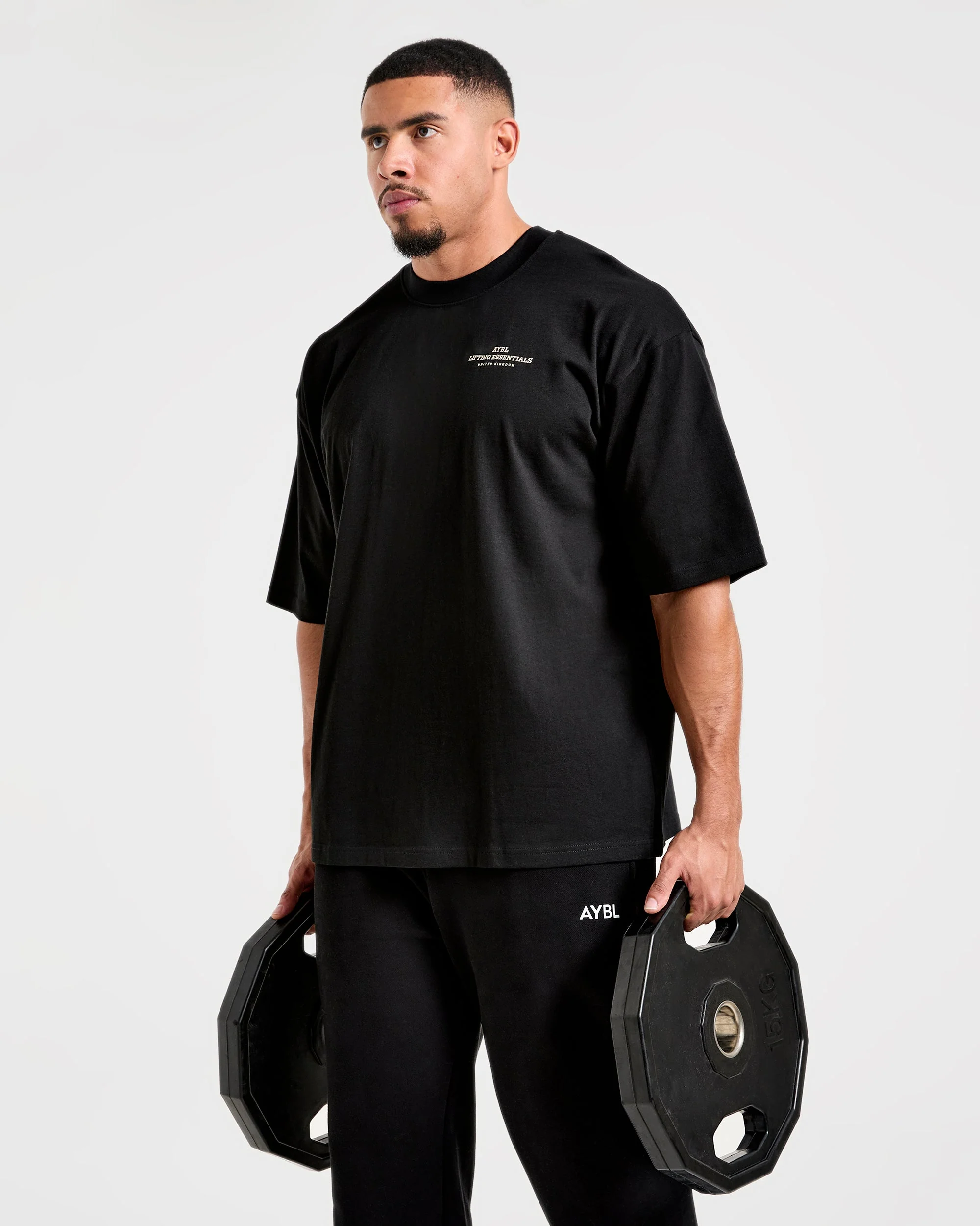 Apex Lifting Essentials Oversized T Shirt - Black/Cream - Image 7