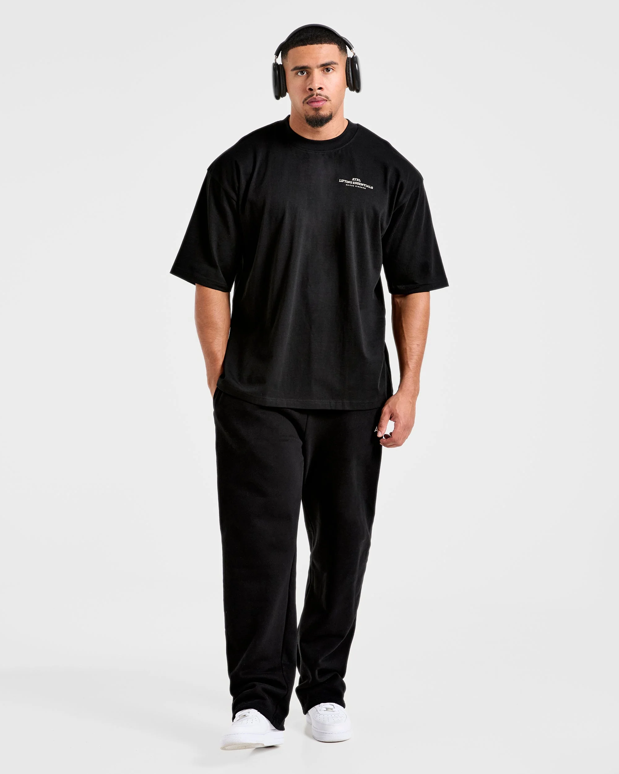 Apex Lifting Essentials Oversized T Shirt - Black/Cream - Image 8