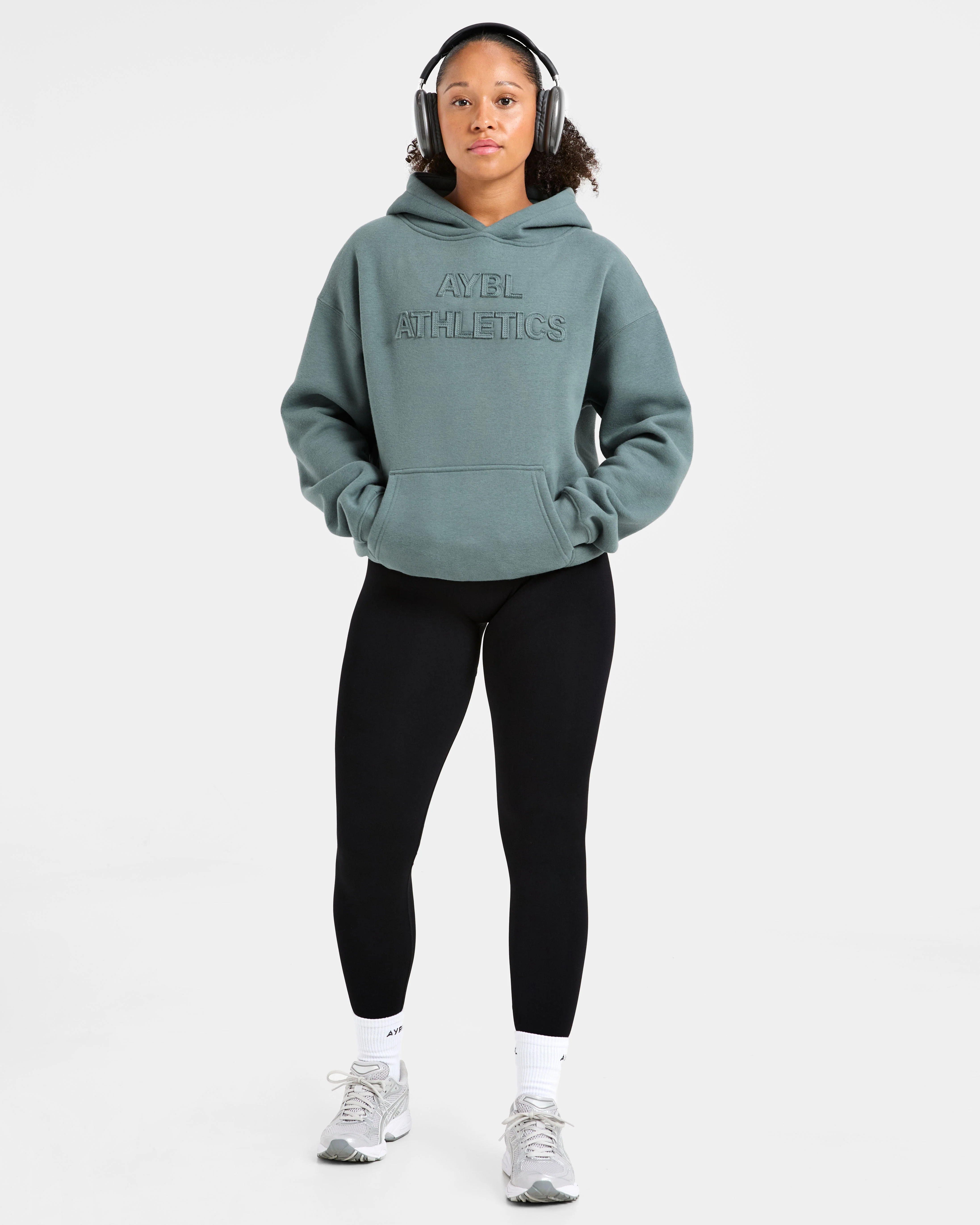 Athletics Applique Oversized Hoodie - Slate - Image 8