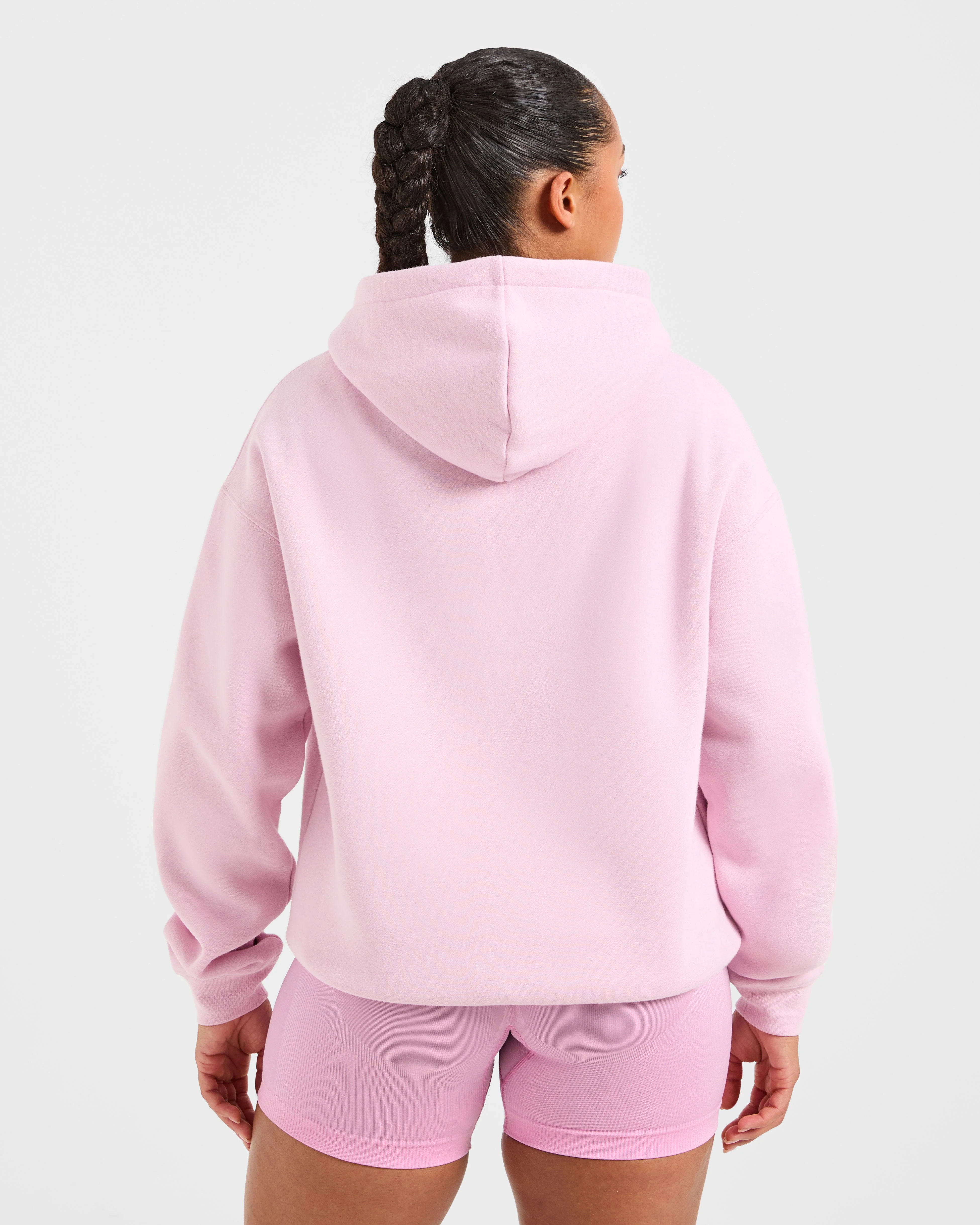 Athletics Applique Oversized Hoodie - Sugar Pink - Image 2
