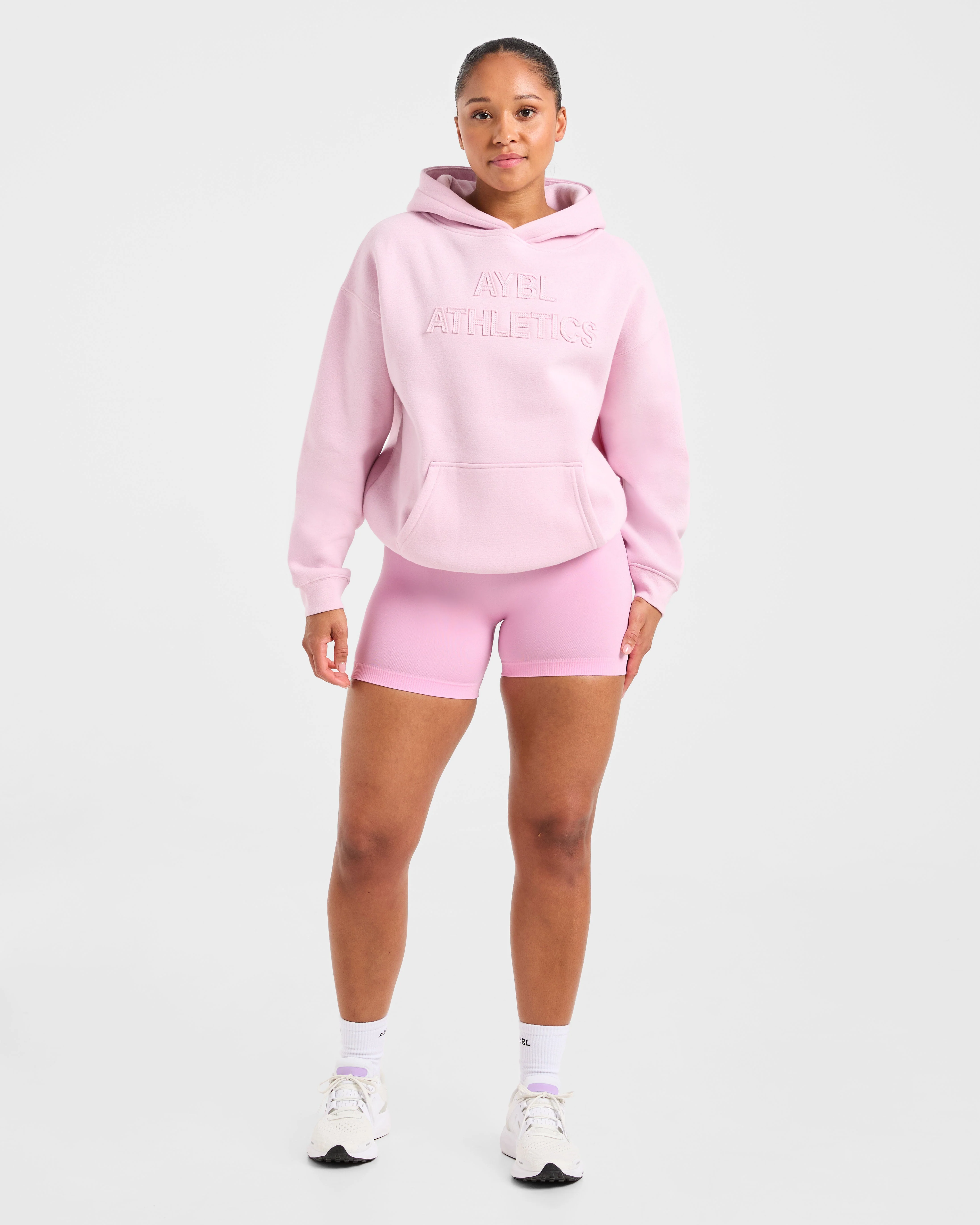 Athletics Applique Oversized Hoodie - Sugar Pink - Image 3