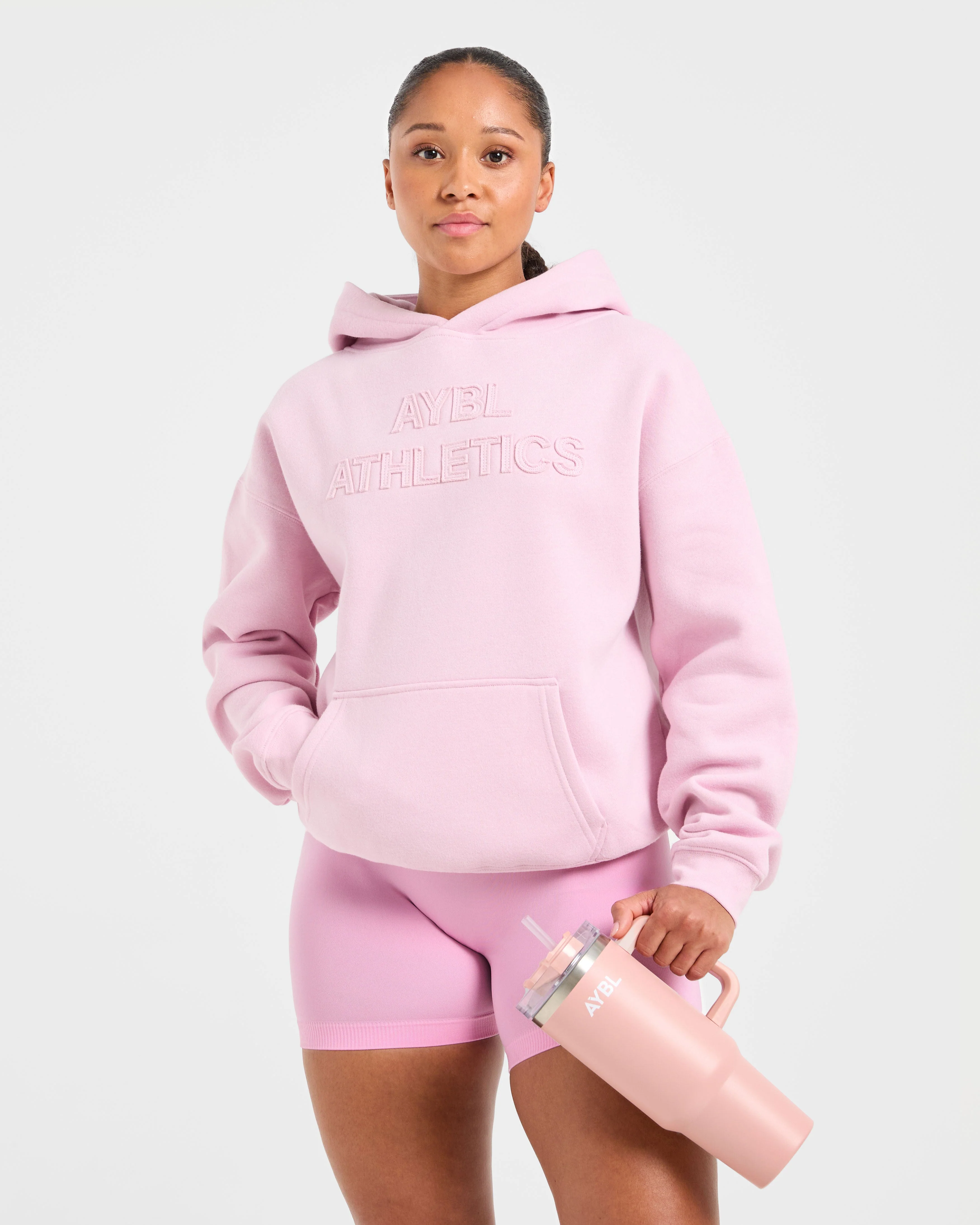 Athletics Applique Oversized Hoodie - Sugar Pink - Image 7