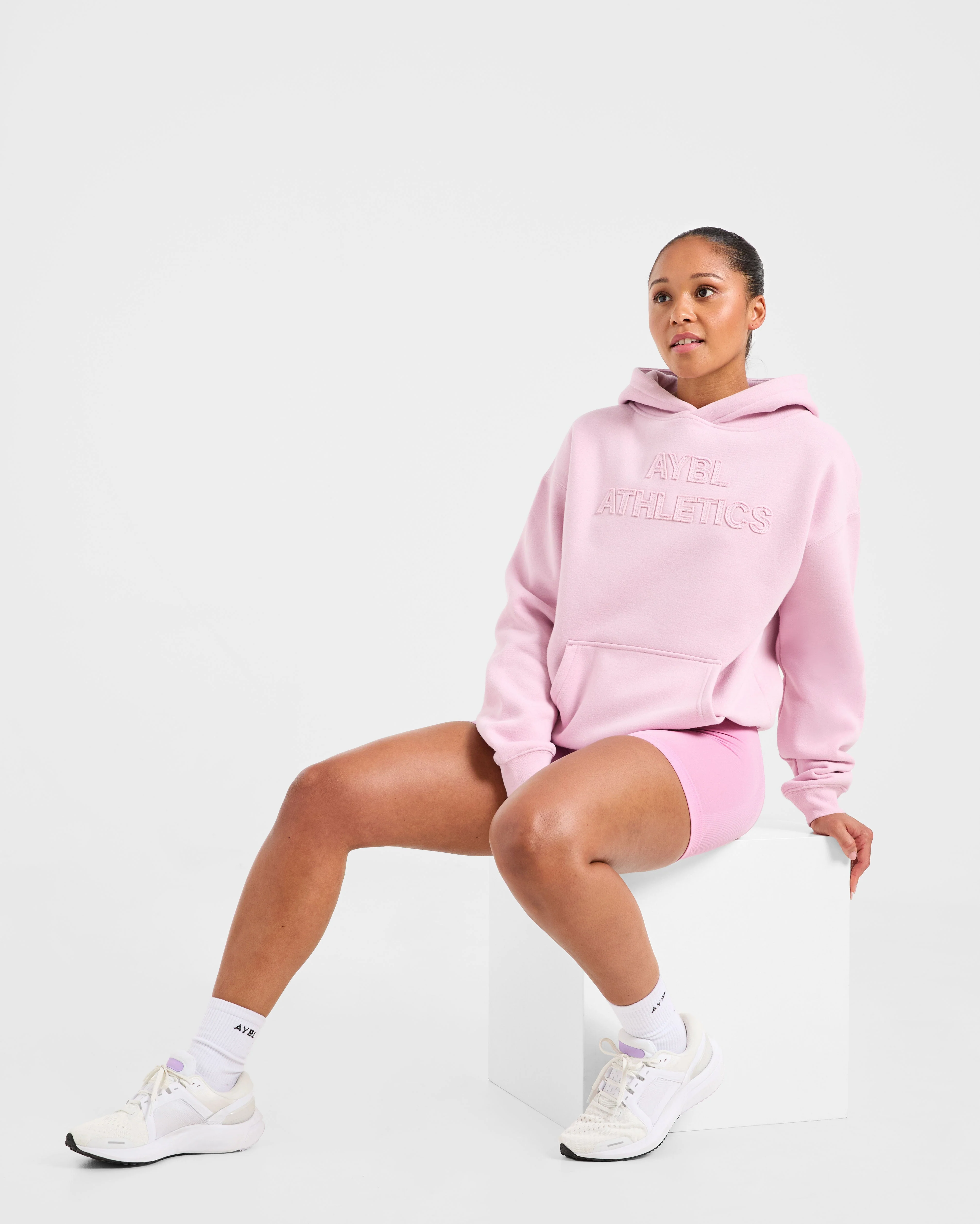 Athletics Applique Oversized Hoodie - Sugar Pink - Image 8