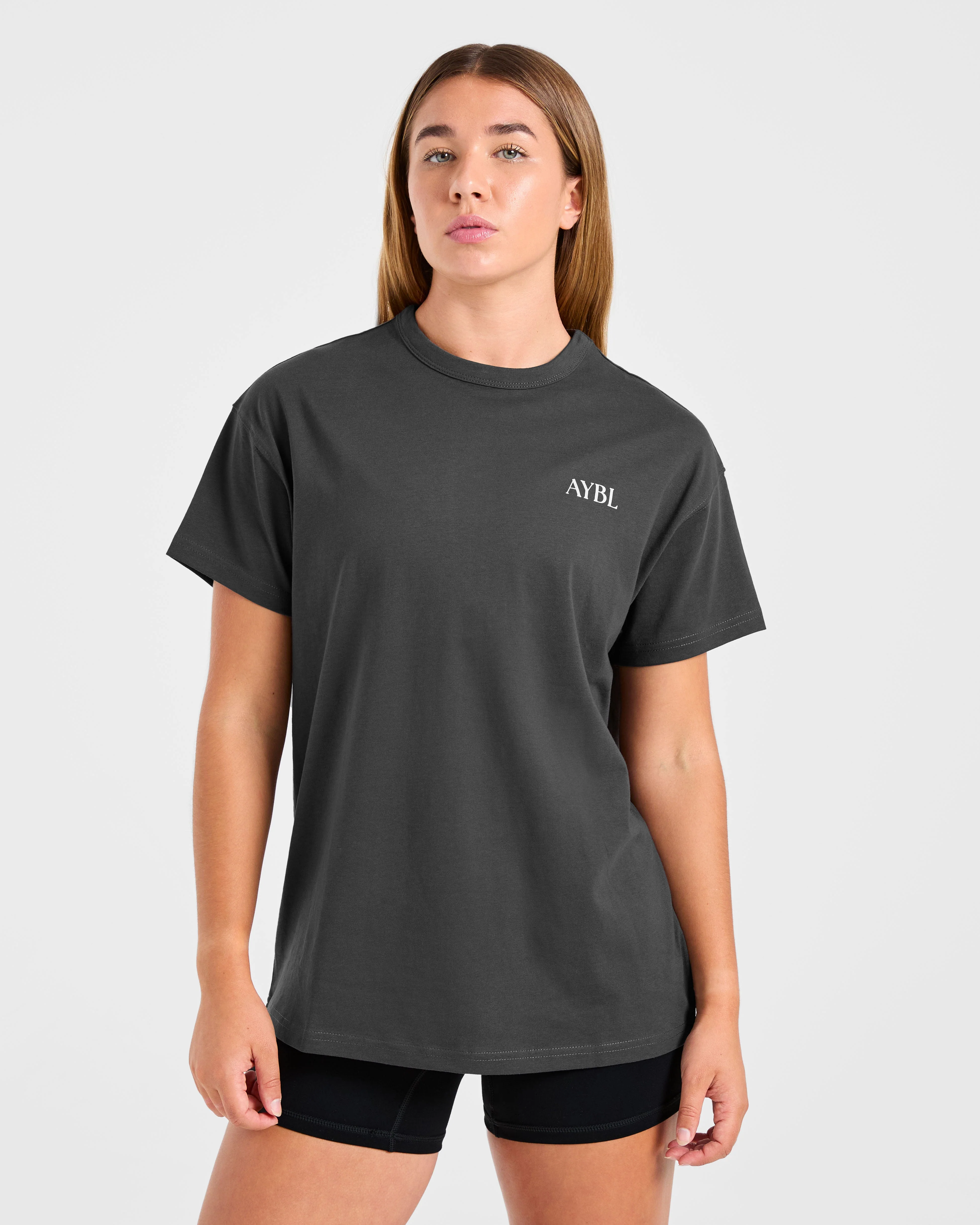 Athletics Club Oversized T Shirt - Charcoal - Image 2