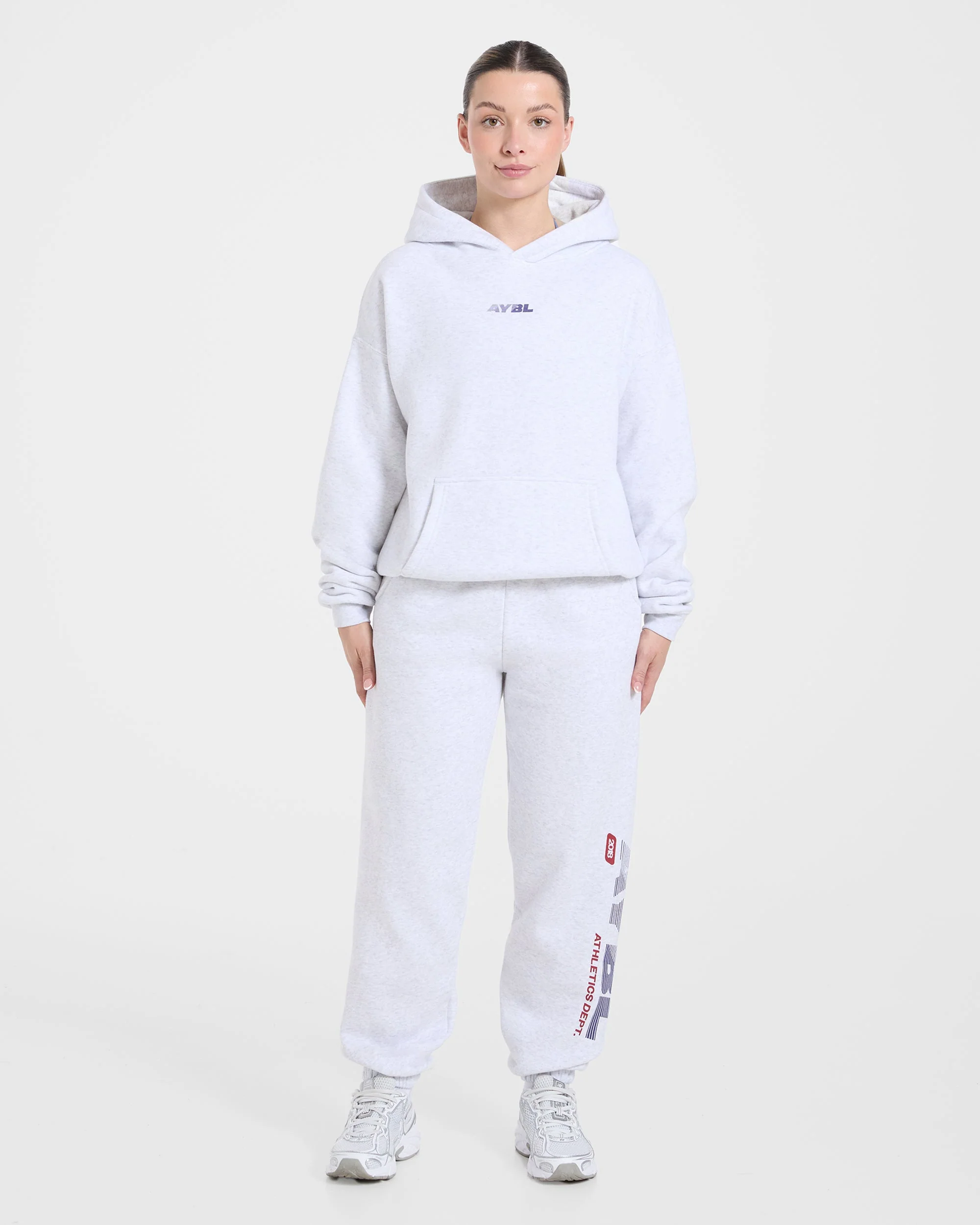Athletics Dept Oversized Hoodie - Grey Marl - Image 3