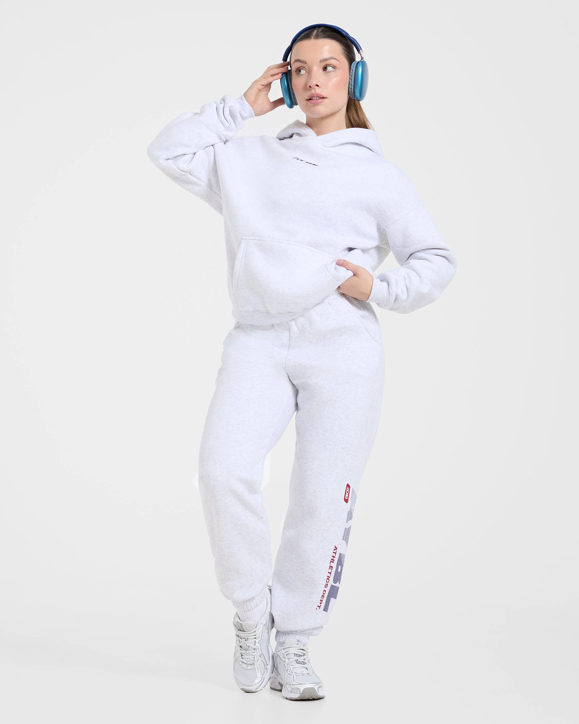 Athletics Dept Oversized Hoodie - Grey Marl - Image 7