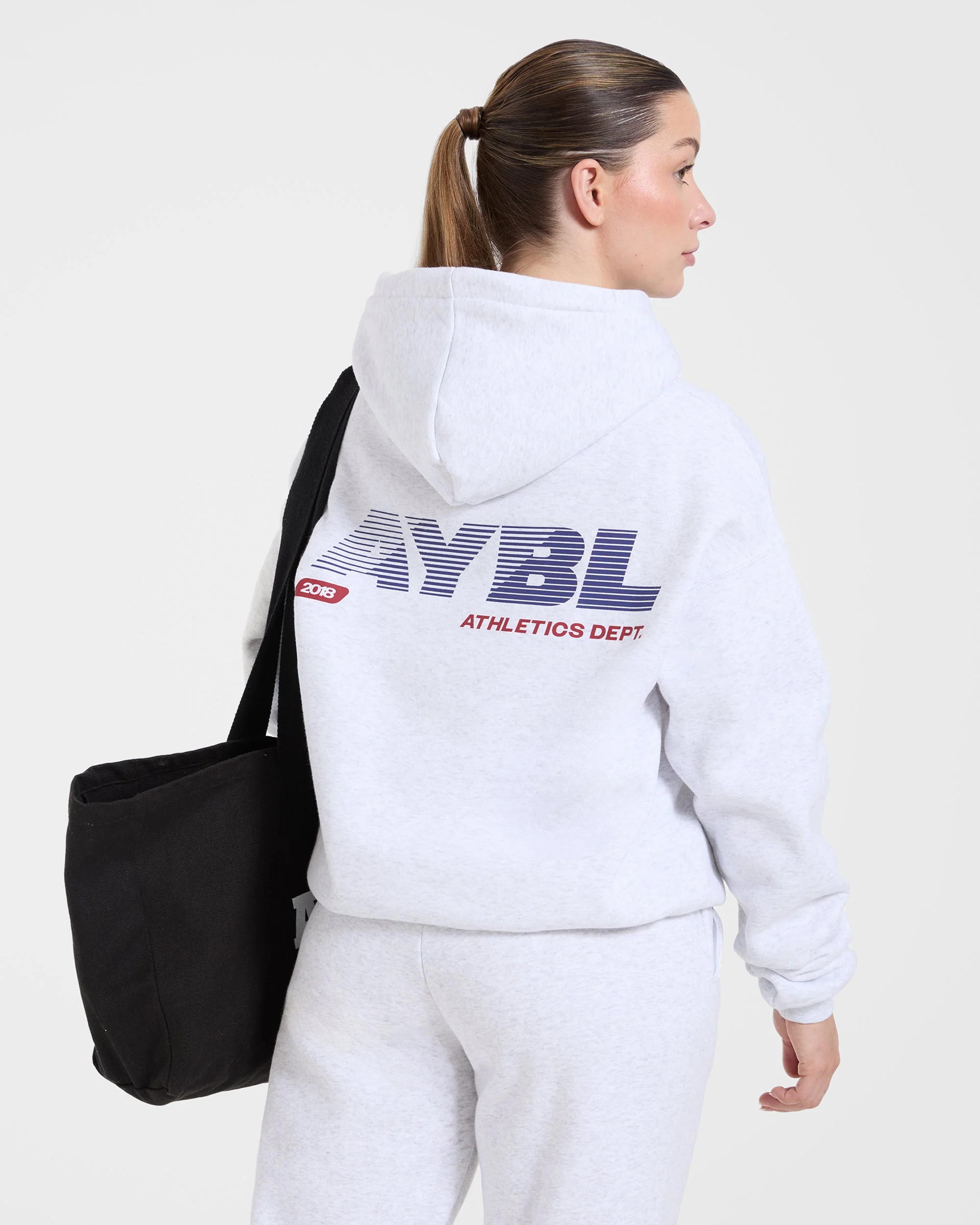 Athletics Dept Oversized Hoodie - Grey Marl - Image 8