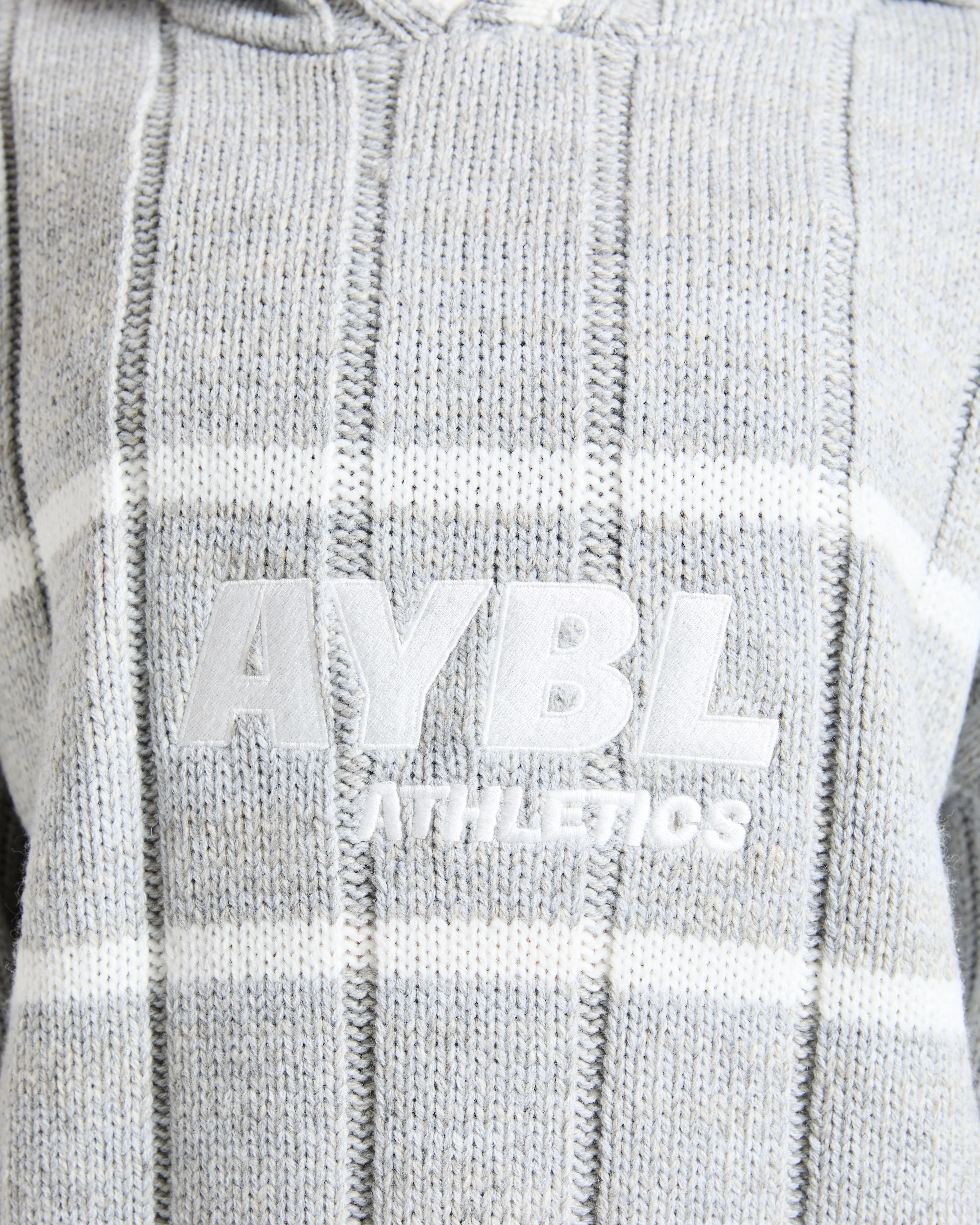 Athletics Oversized Knitted Hoodie - Grey Marl - Image 5