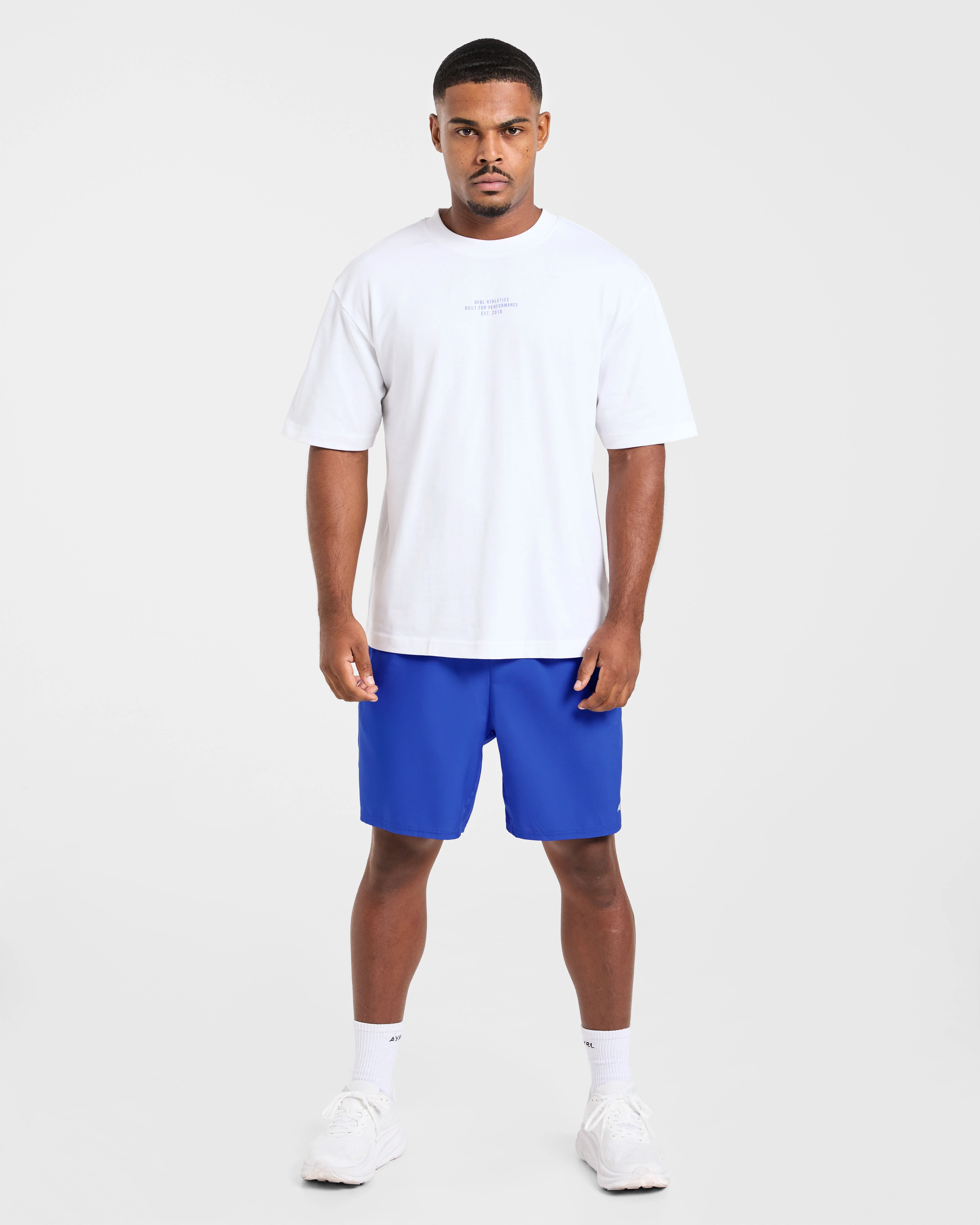 Athletics Performance T Shirt - White/Blue - Image 3
