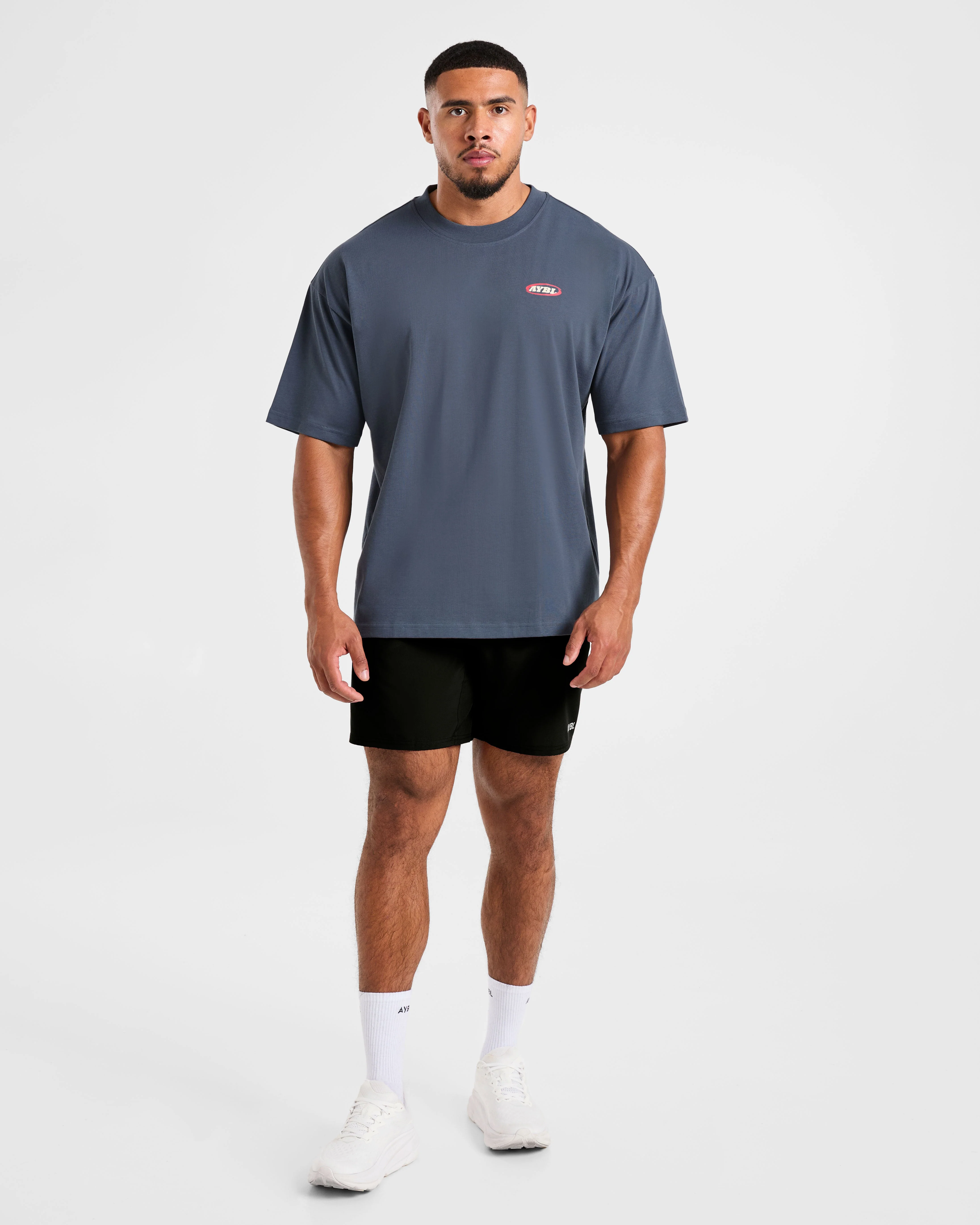 Athletics Script Oversized T Shirt - Vintage Blue - Image 3