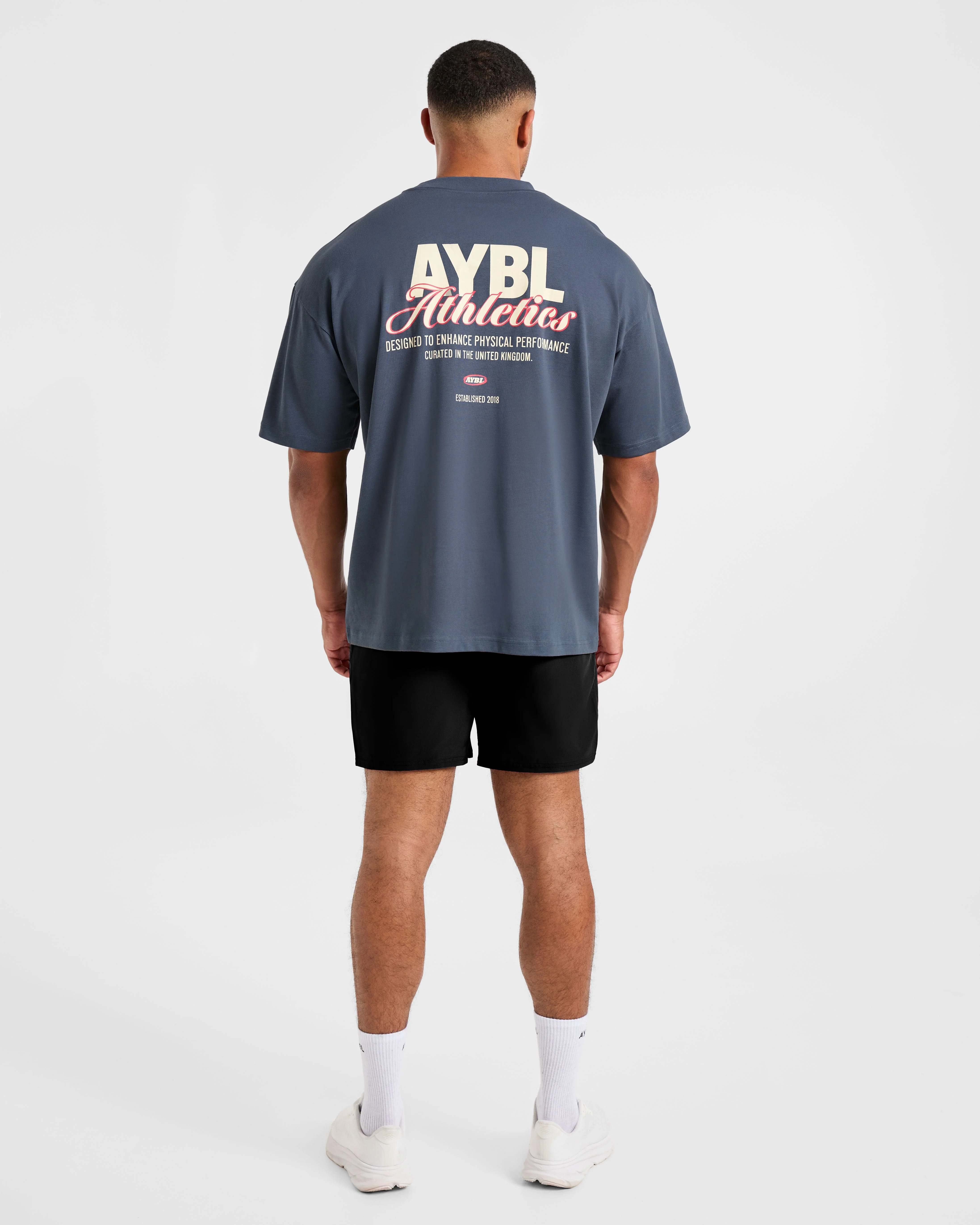Athletics Script Oversized T Shirt - Vintage Blue - Image 4