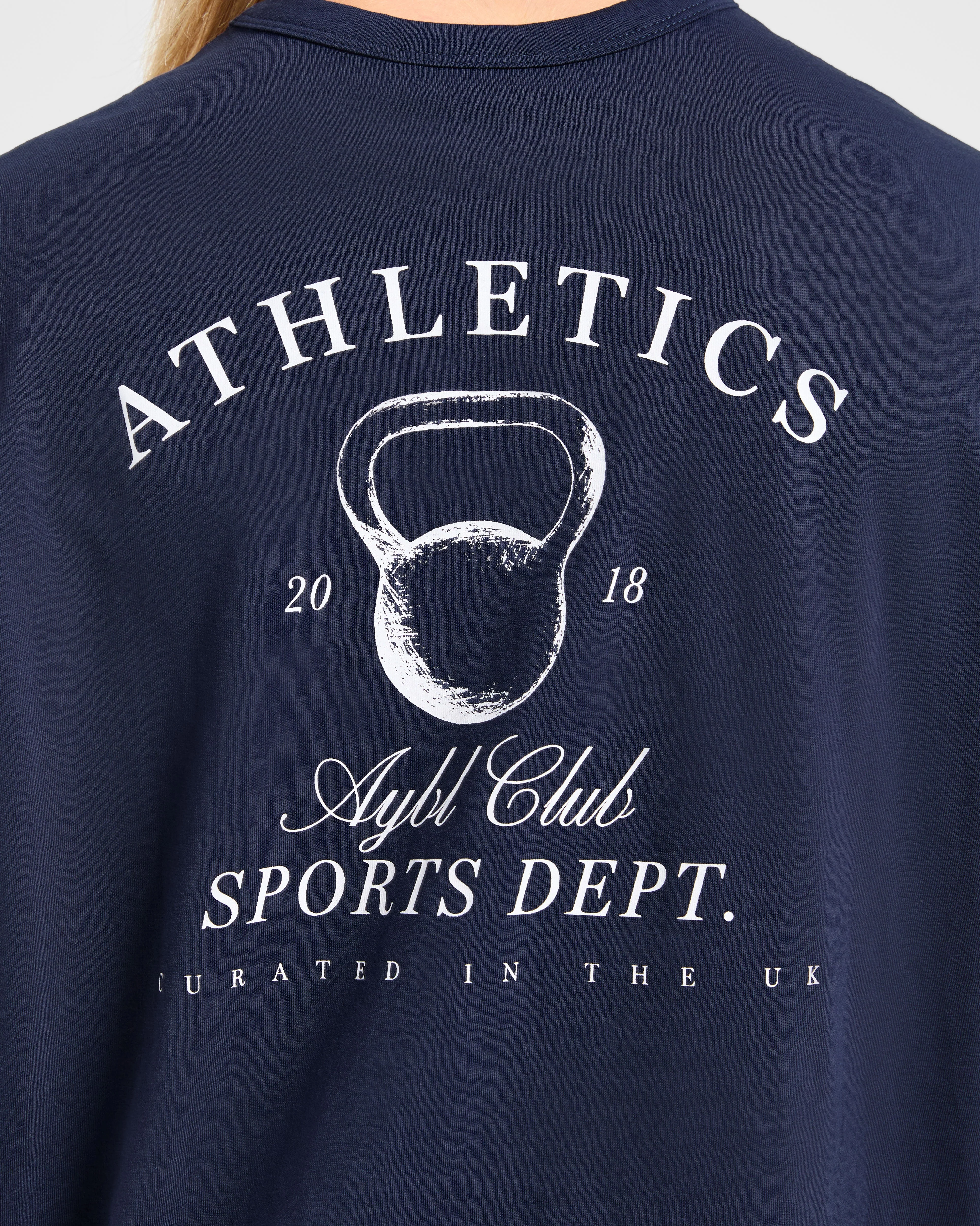 Athletics Sport Dept Oversized T Shirt - Navy - Image 6