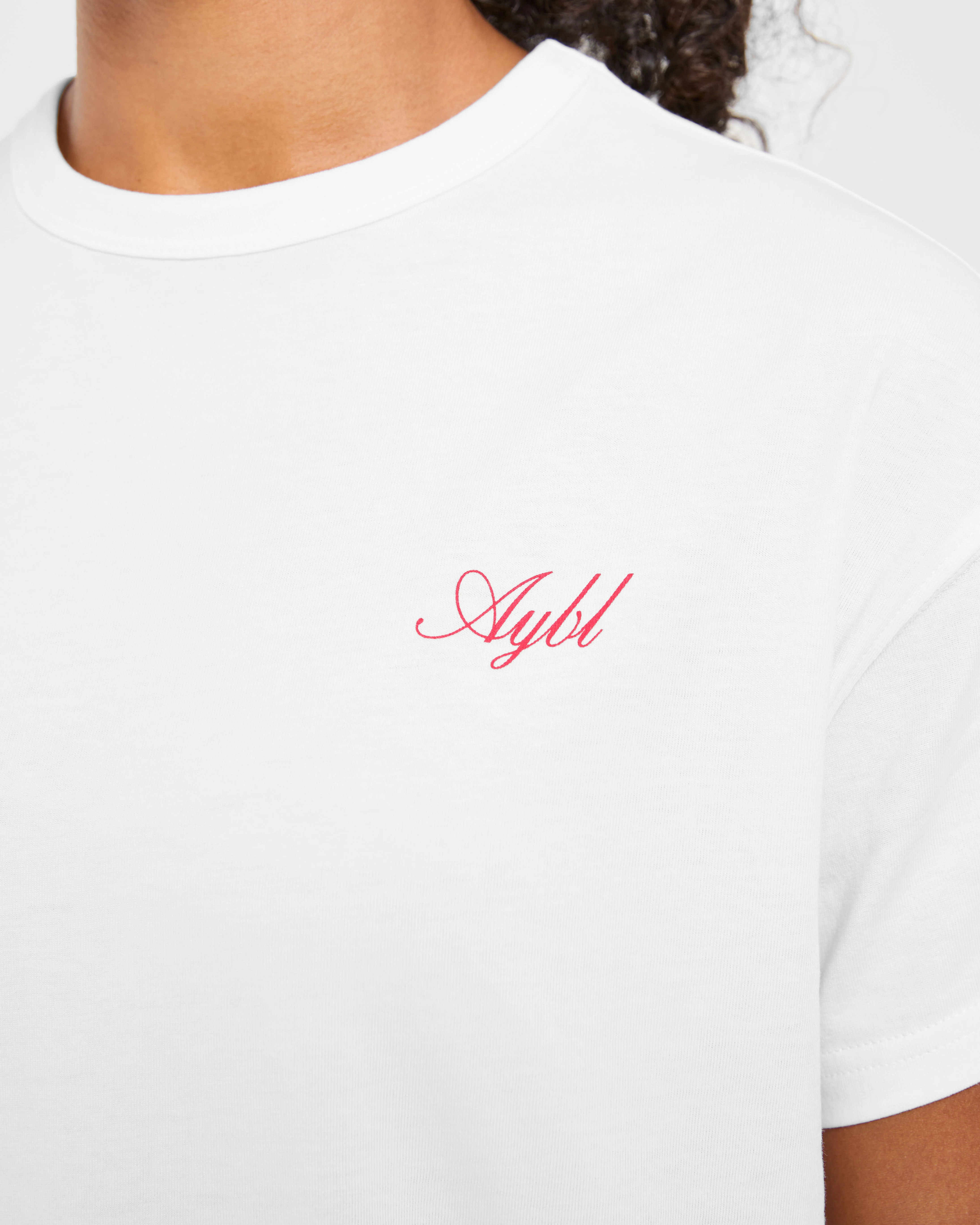 Athletics Sport Dept Oversized T Shirt - White/Red - Image 5