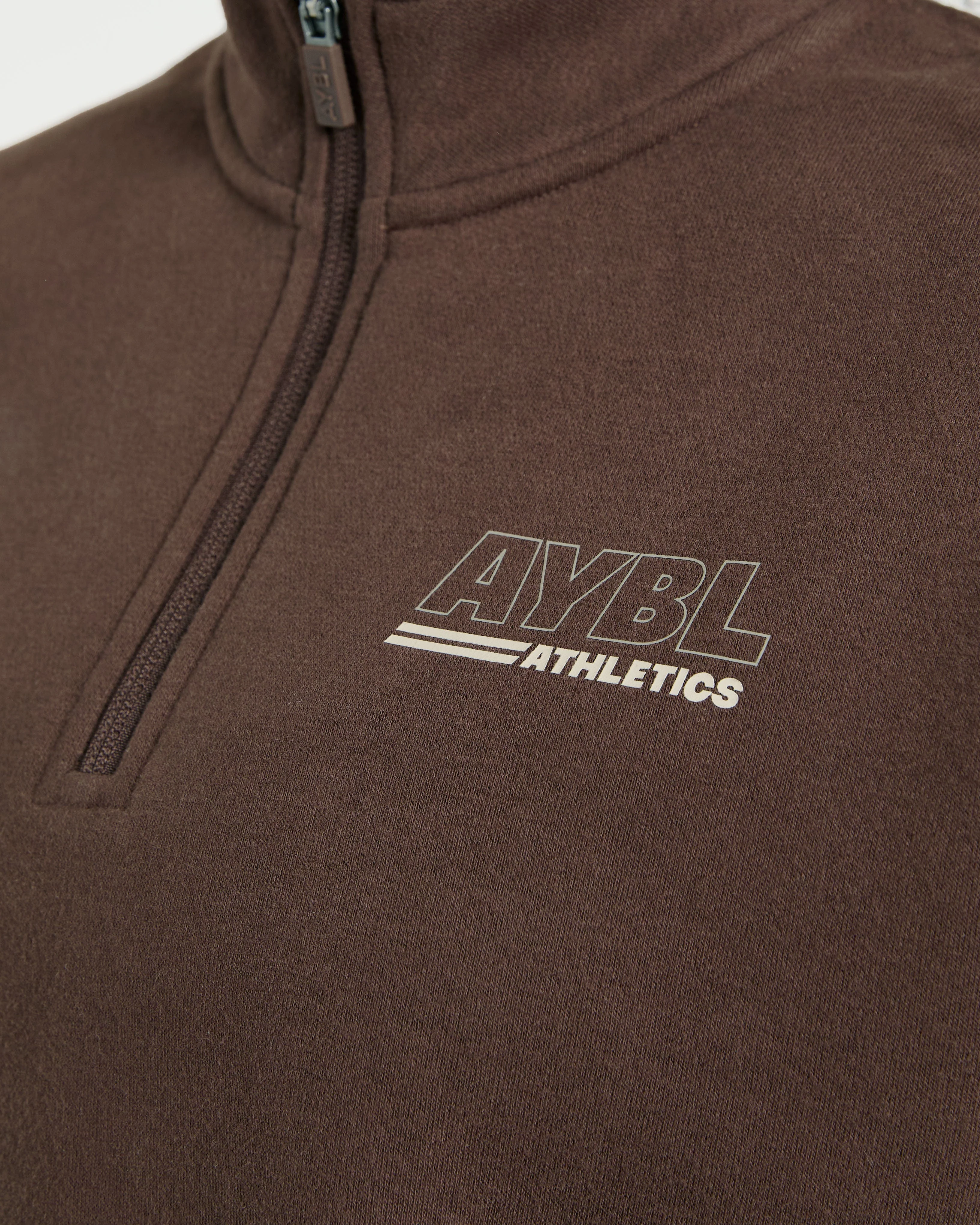 Athletics Track Oversized 1/4 Zip Pullover - Brown/Sand - Image 5