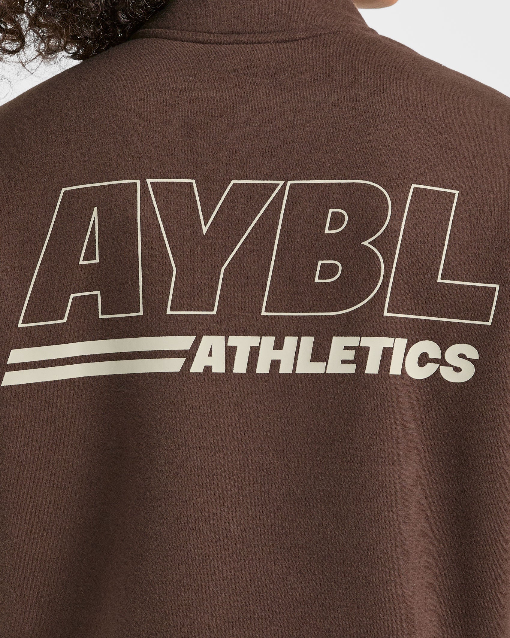 Athletics Track Oversized 1/4 Zip Pullover - Brown/Sand - Image 6