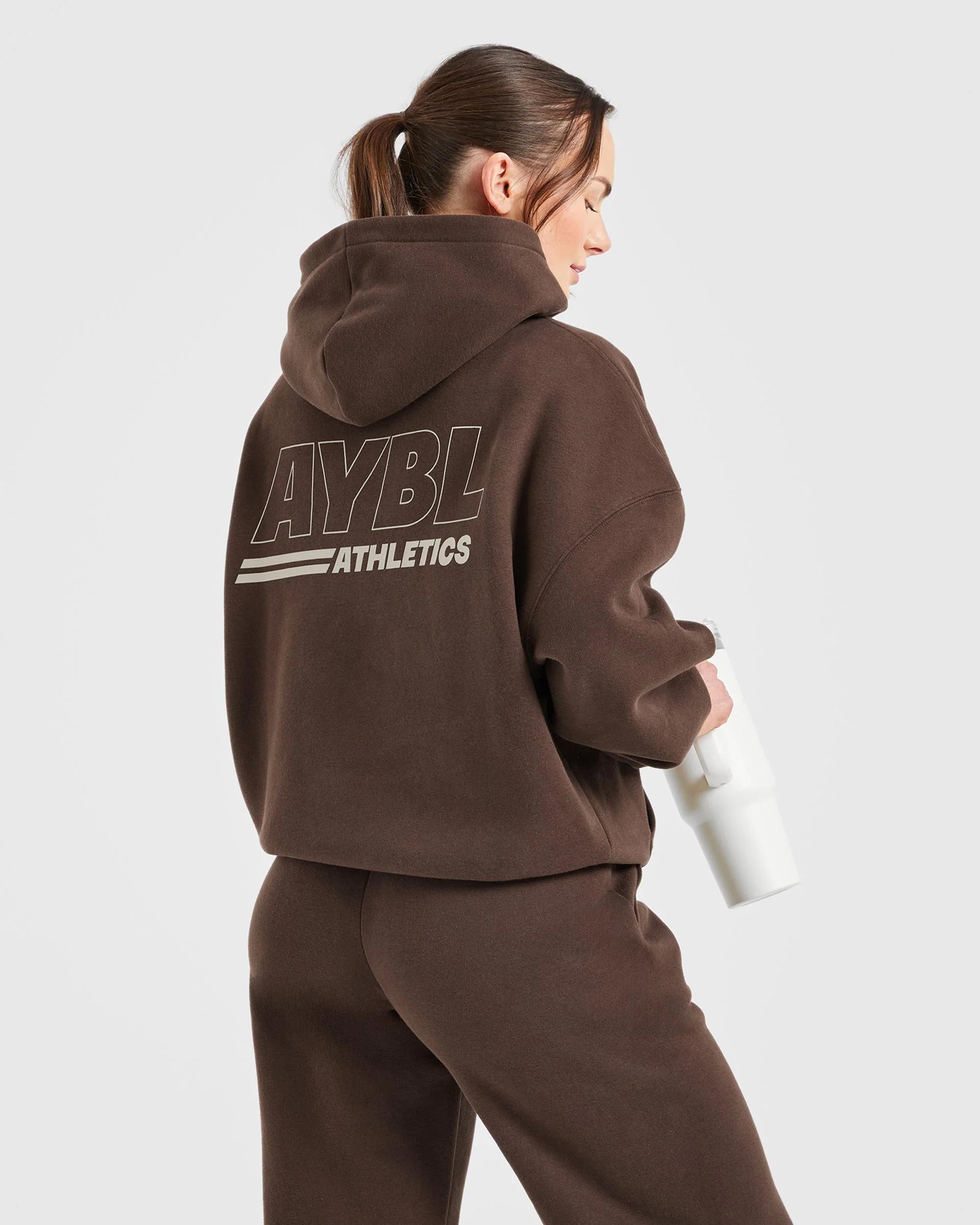 Athletics Track Oversized Hoodie - Brown/Sand - Image 7