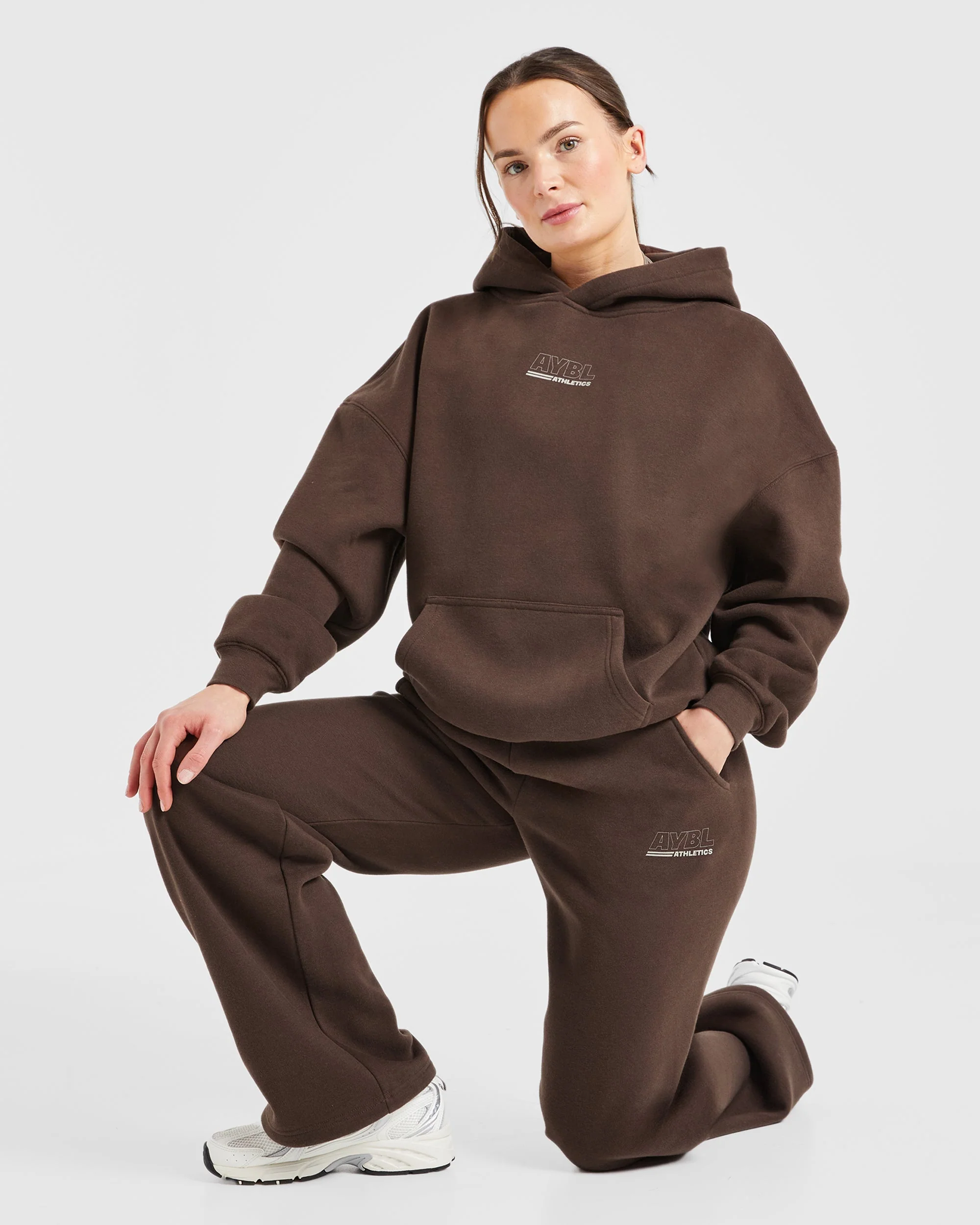 Athletics Track Oversized Hoodie - Brown/Sand - Image 8