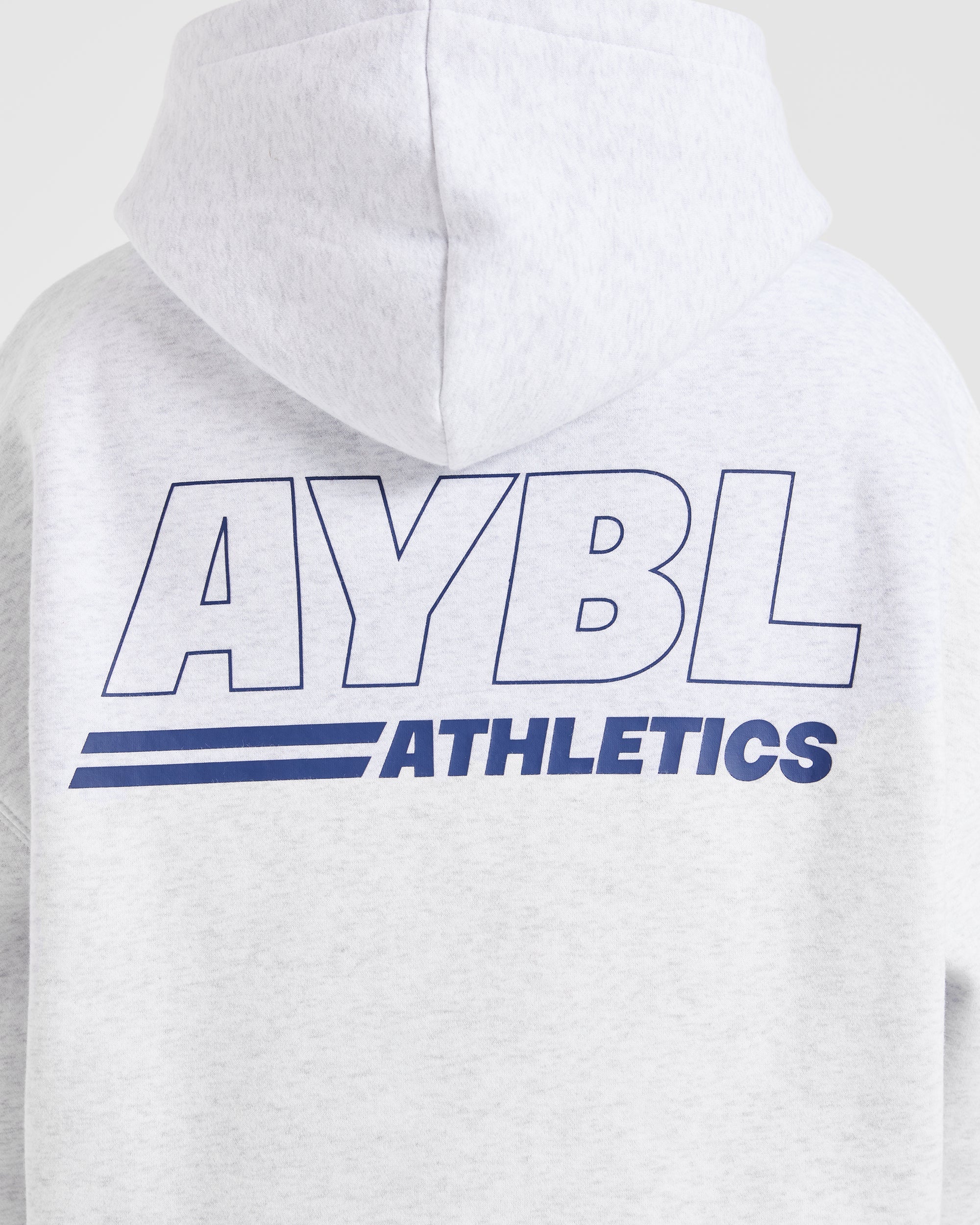 Athletics Track Oversized Hoodie - Heather Grey/Navy - Image 6